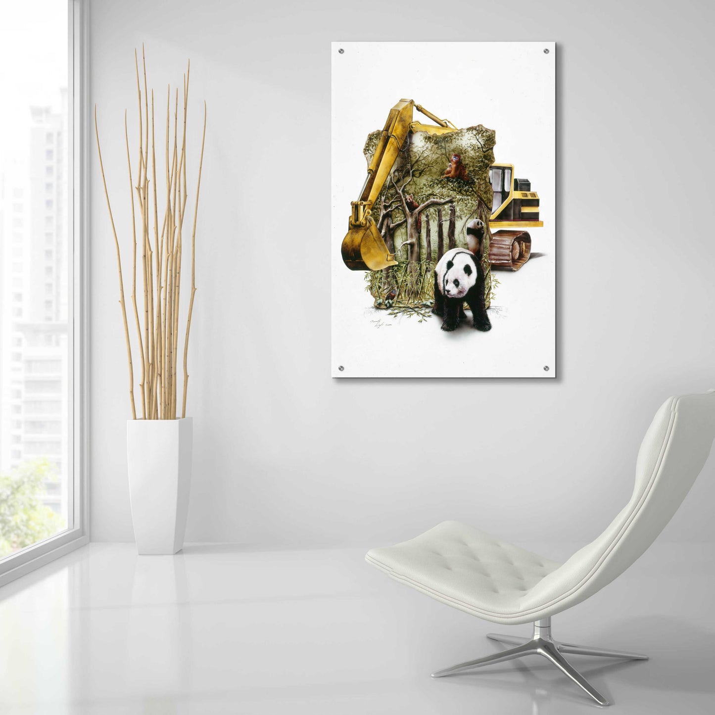 Epic Art 'Endangered Panda' by Beverly Doyle, Acrylic Glass Wall Art,24x36