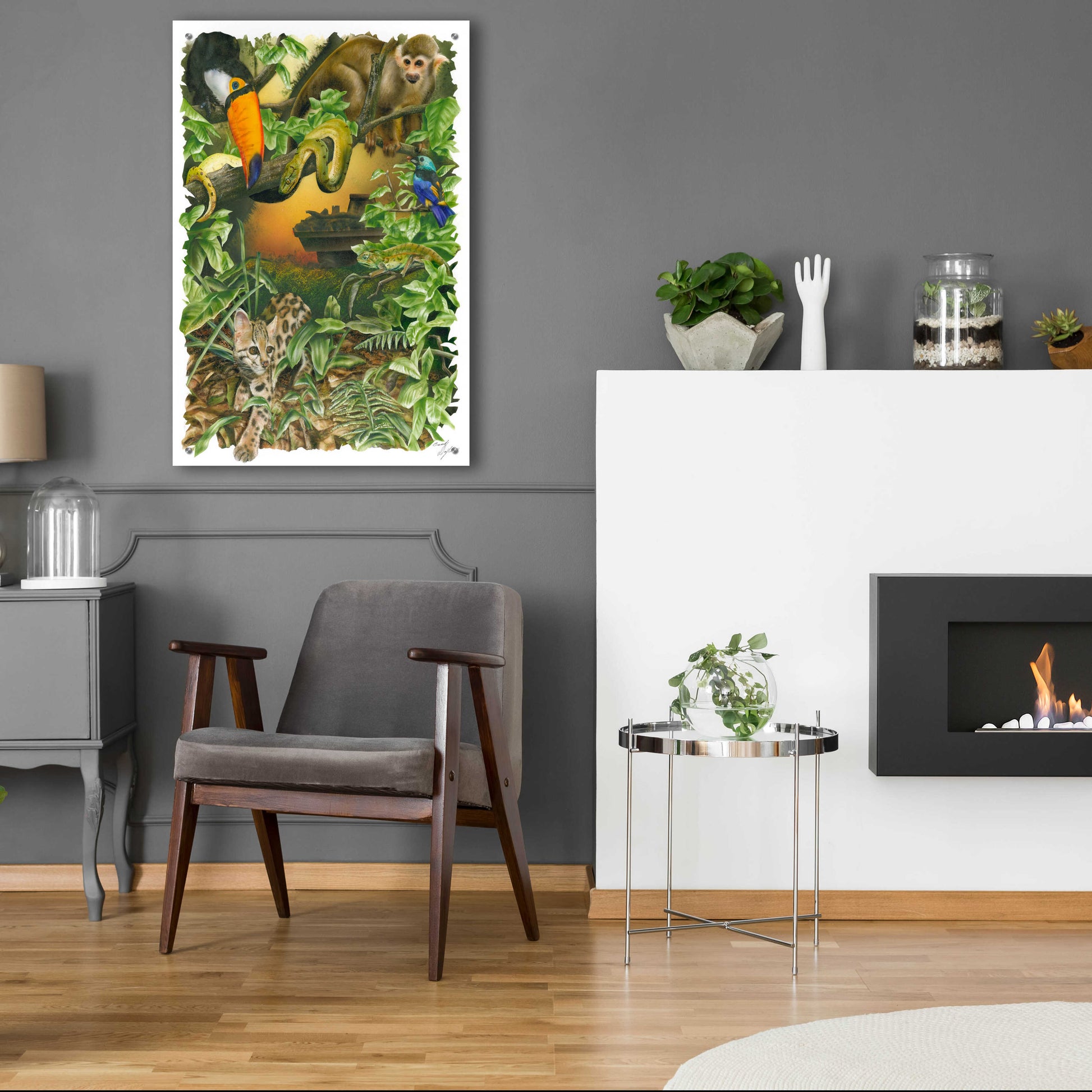 Epic Art 'Endangered Rainforest' by Beverly Doyle, Acrylic Glass Wall Art,24x36