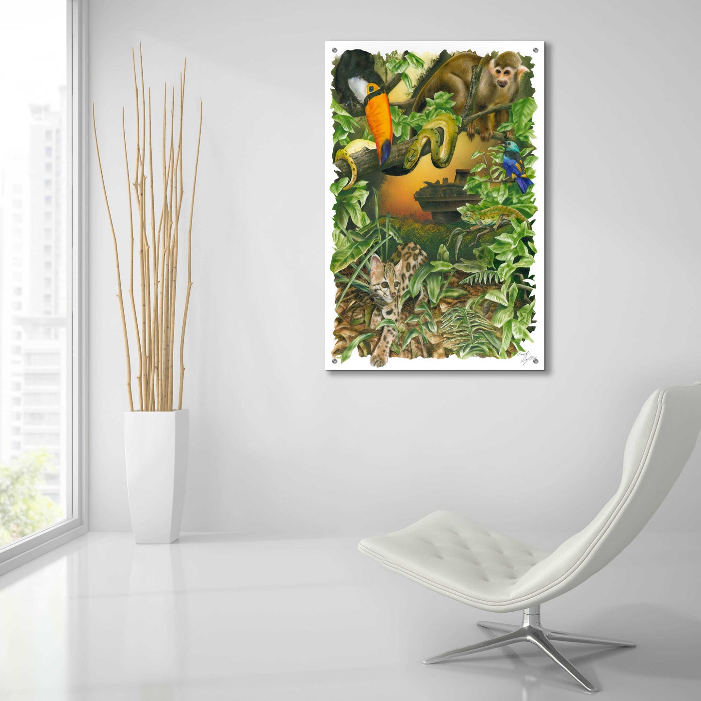 Epic Art 'Endangered Rainforest' by Beverly Doyle, Acrylic Glass Wall Art,24x36