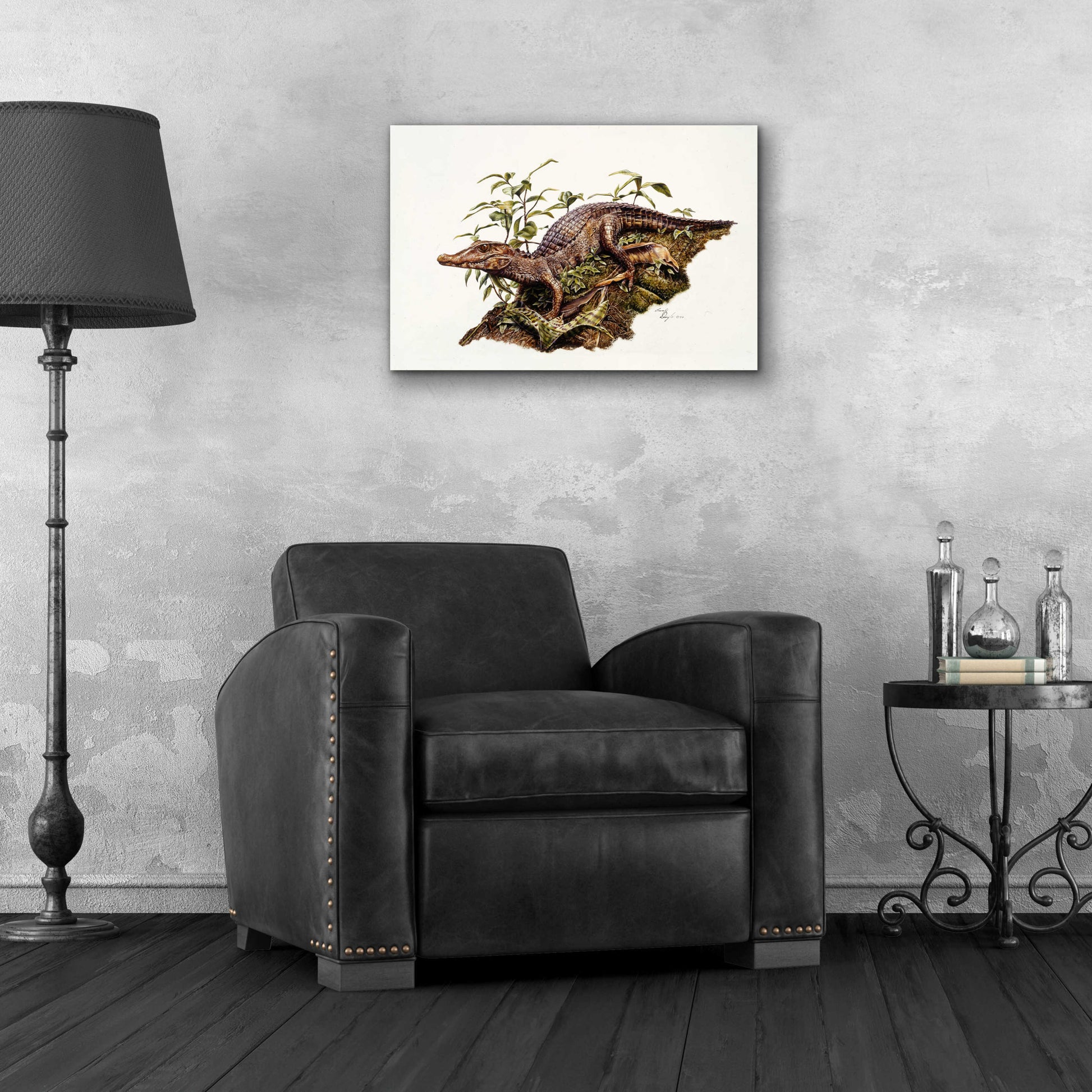 Epic Art 'Crocodile' by Beverly Doyle, Acrylic Glass Wall Art,24x16