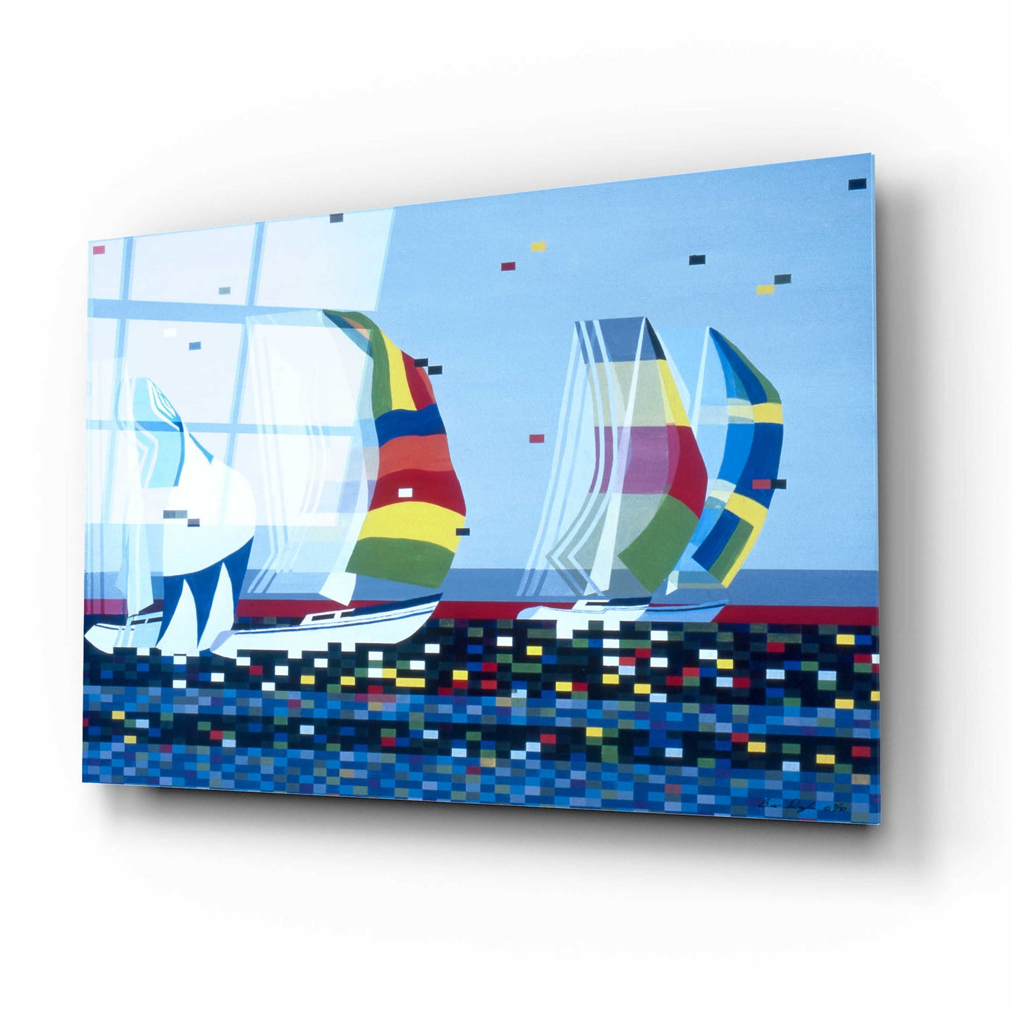 Epic Art 'Sail Boat' by Beverly Doyle, Acrylic Glass Wall Art,16x12