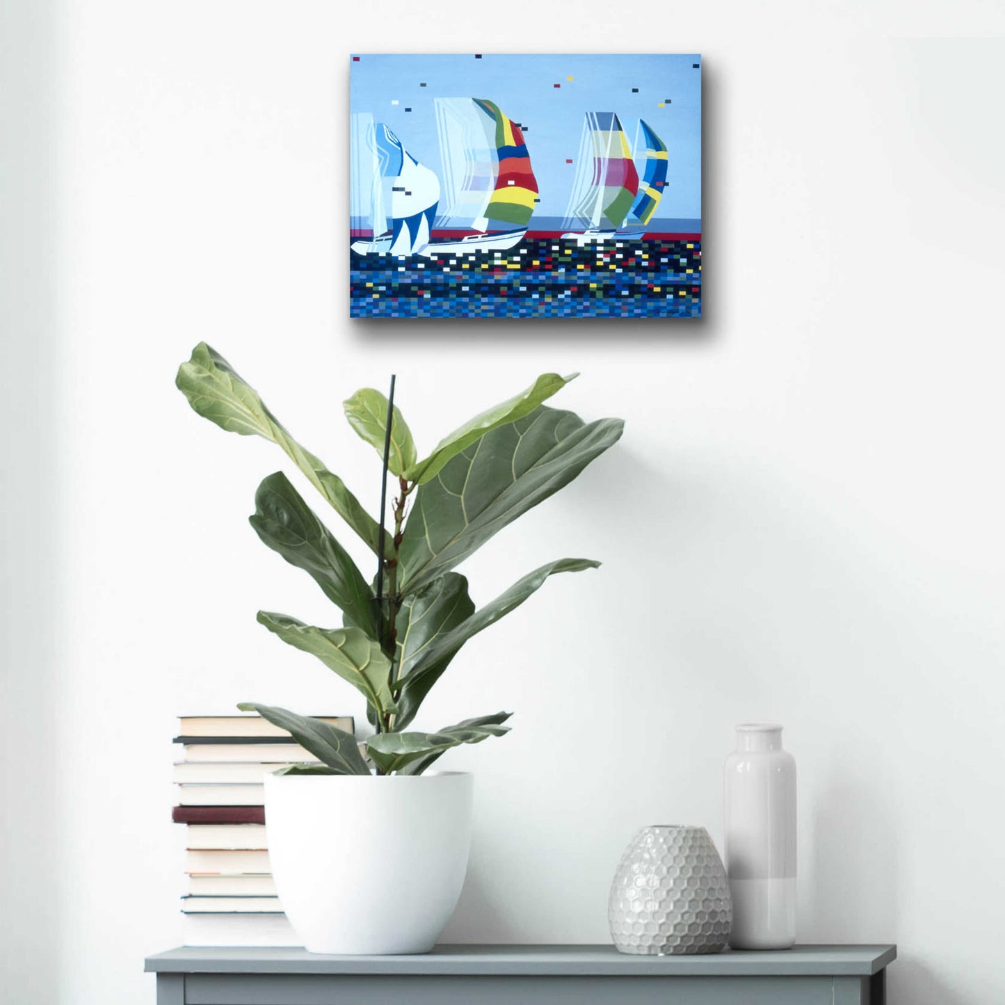 Epic Art 'Sail Boat' by Beverly Doyle, Acrylic Glass Wall Art,16x12