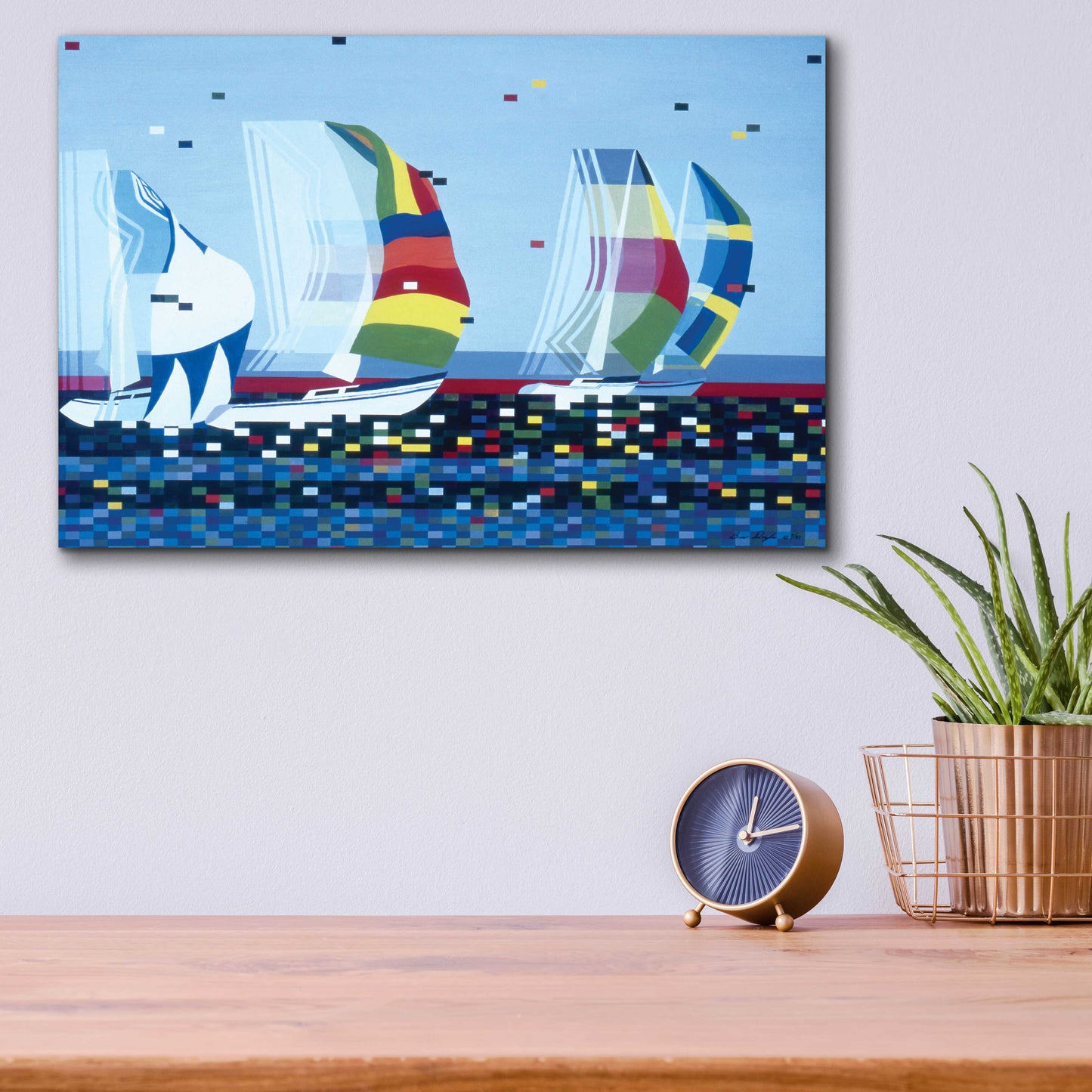 Epic Art 'Sail Boat' by Beverly Doyle, Acrylic Glass Wall Art,16x12