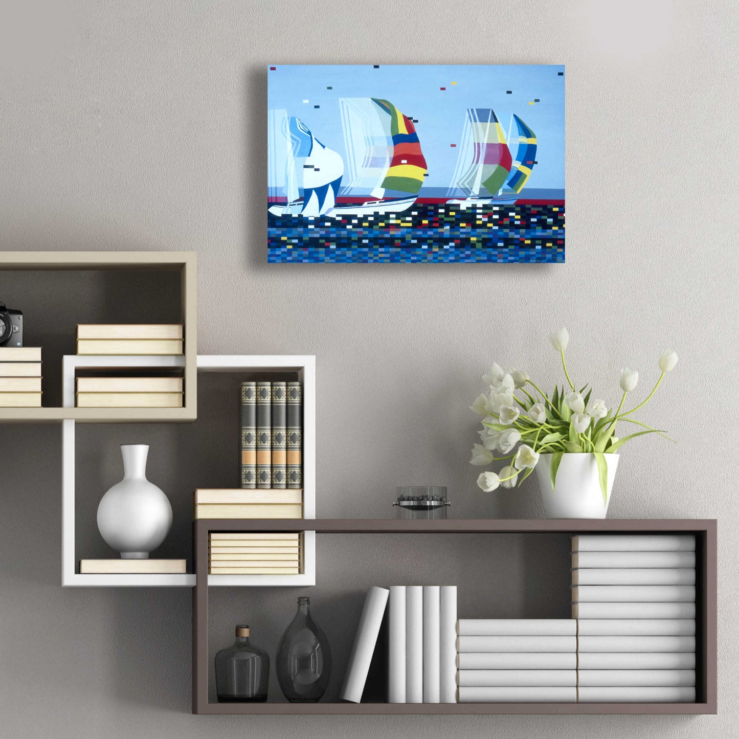 Epic Art 'Sail Boat' by Beverly Doyle, Acrylic Glass Wall Art,24x16