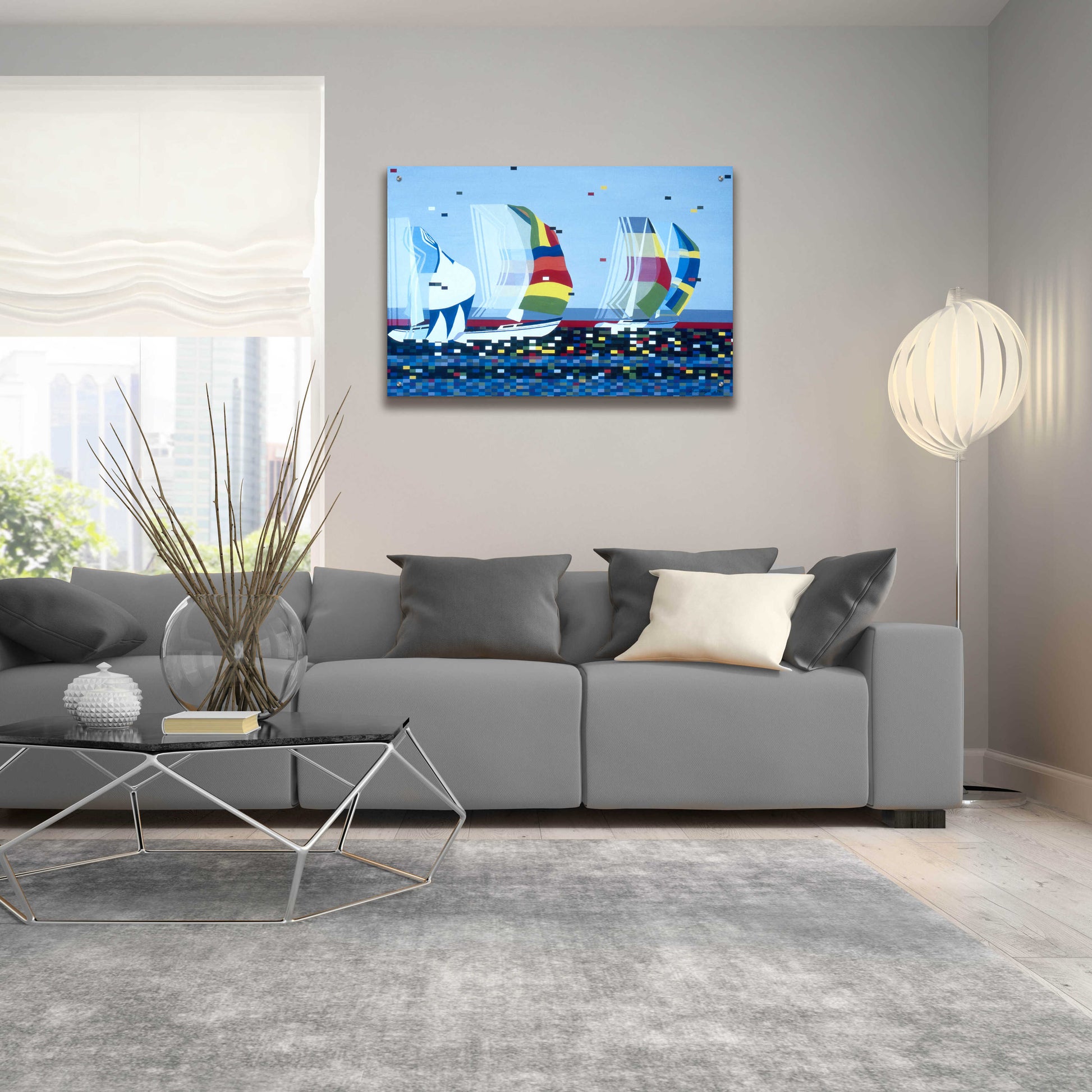 Epic Art 'Sail Boat' by Beverly Doyle, Acrylic Glass Wall Art,36x24