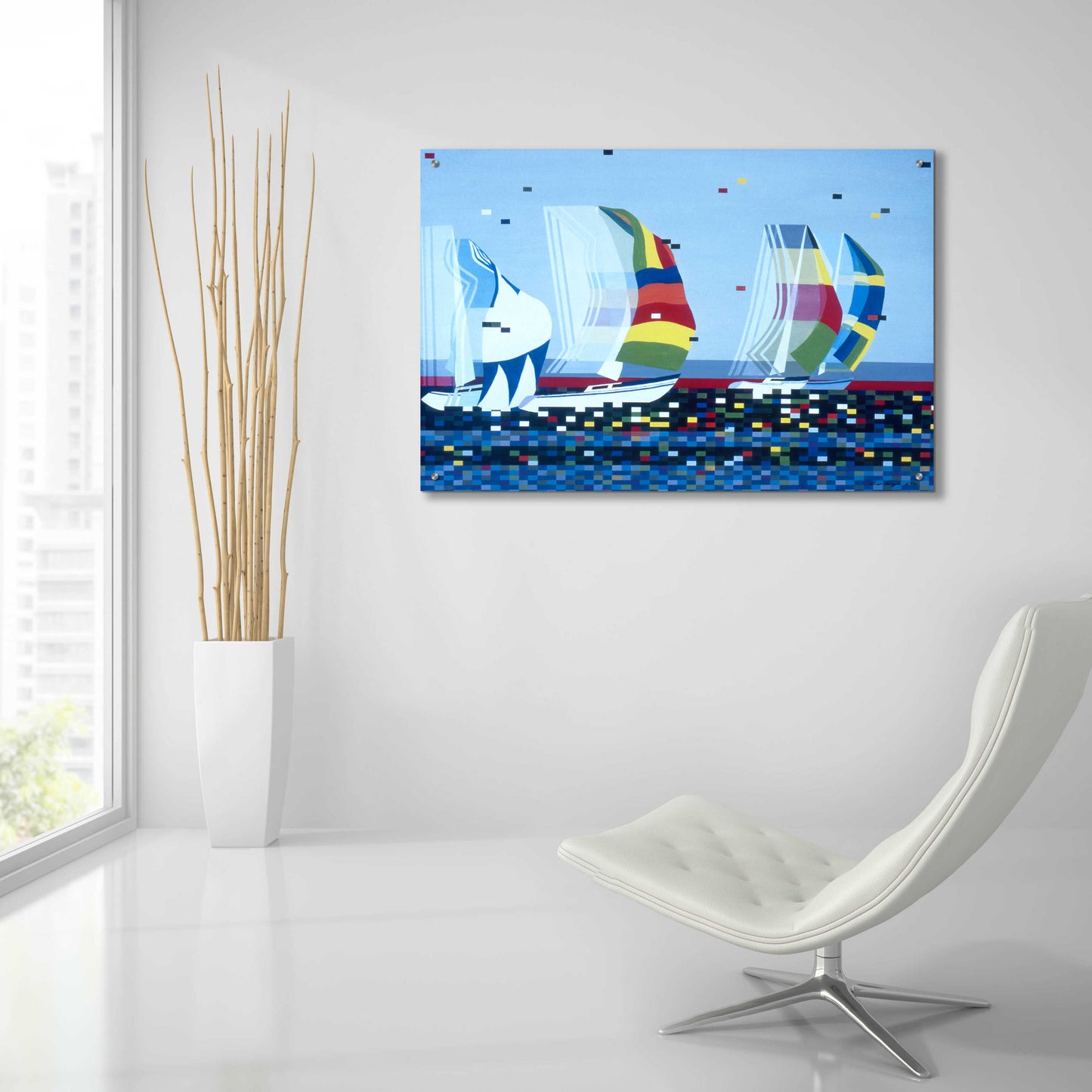 Epic Art 'Sail Boat' by Beverly Doyle, Acrylic Glass Wall Art,36x24