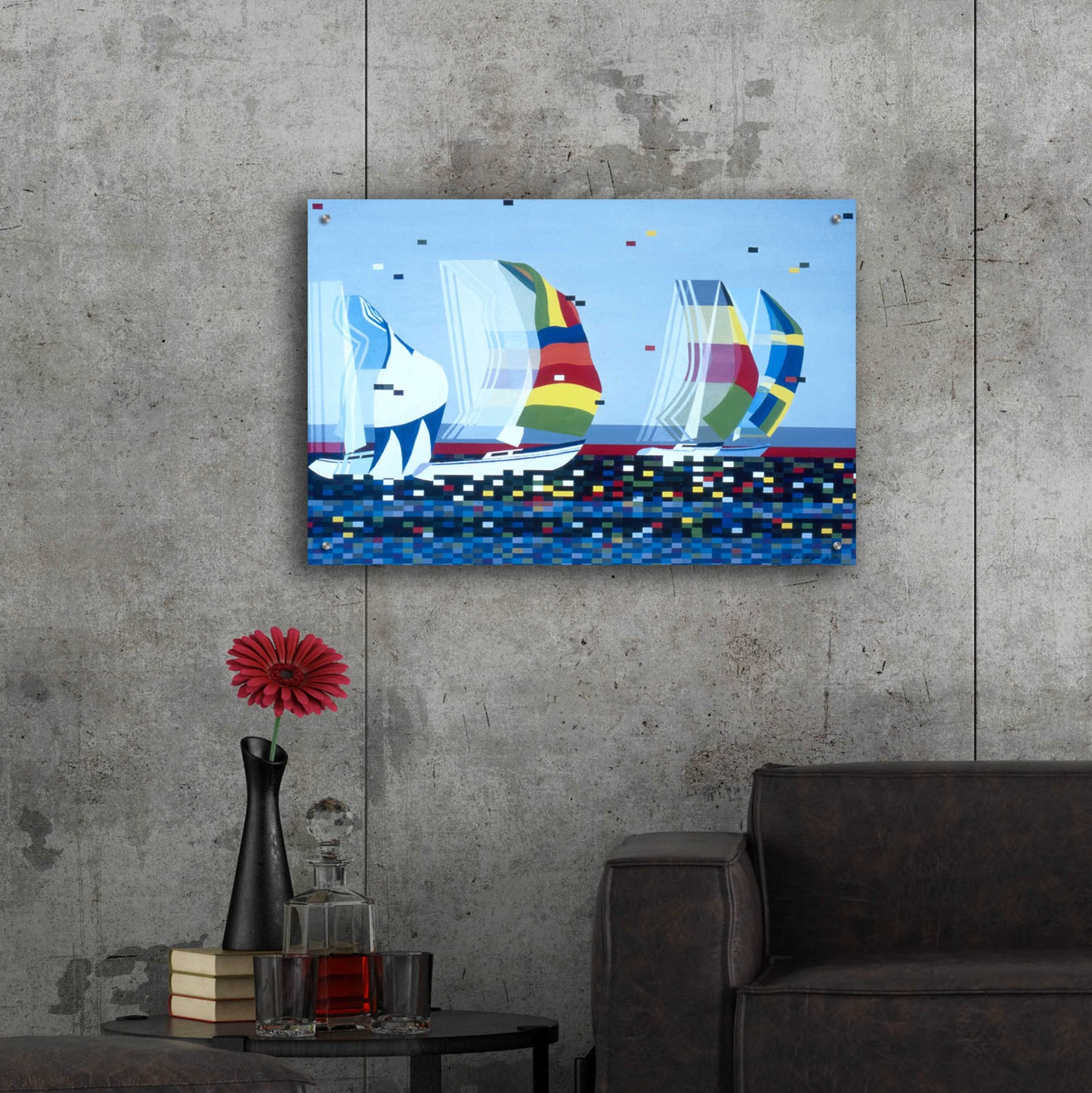 Epic Art 'Sail Boat' by Beverly Doyle, Acrylic Glass Wall Art,36x24