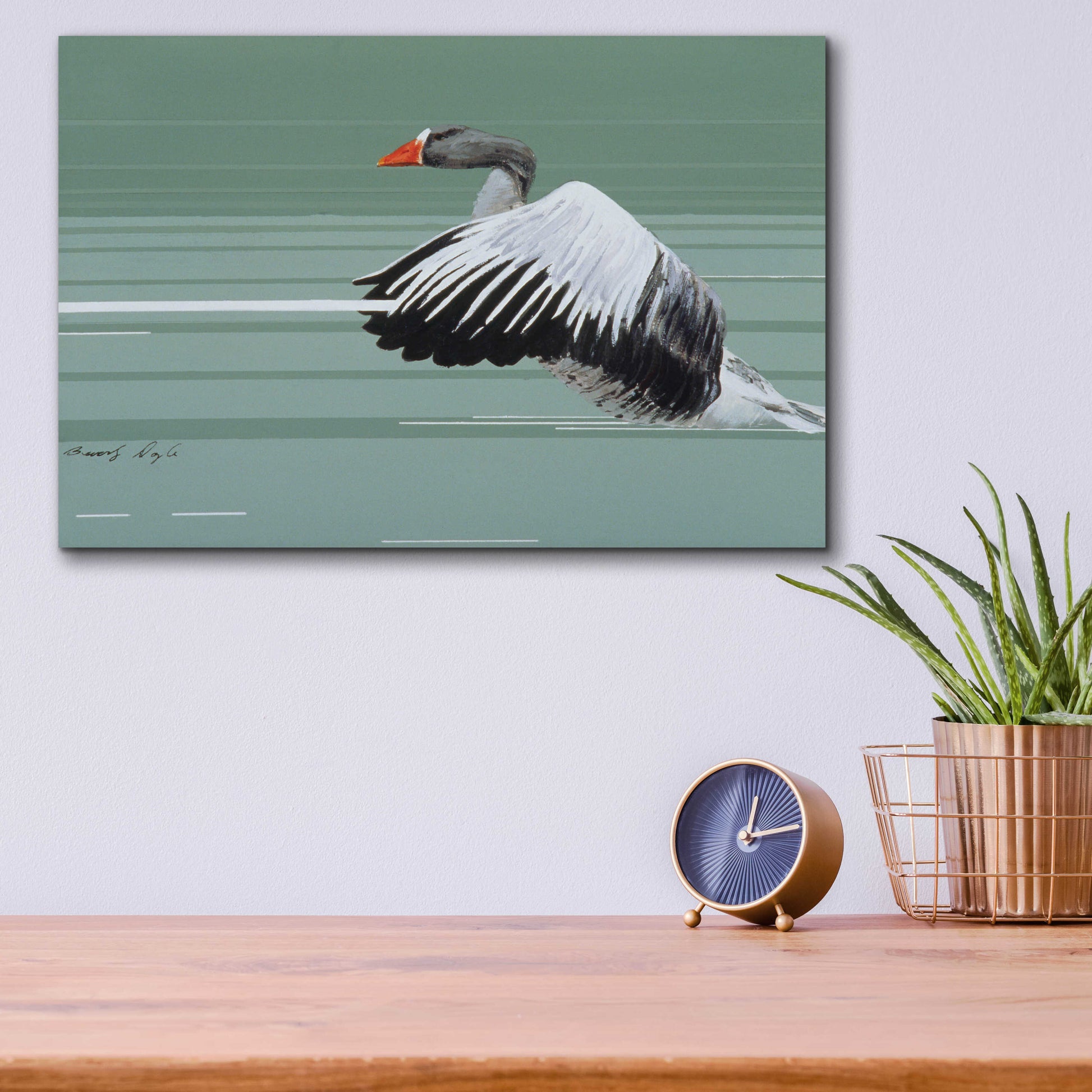 Epic Art 'Greylag' by Beverly Doyle, Acrylic Glass Wall Art,16x12