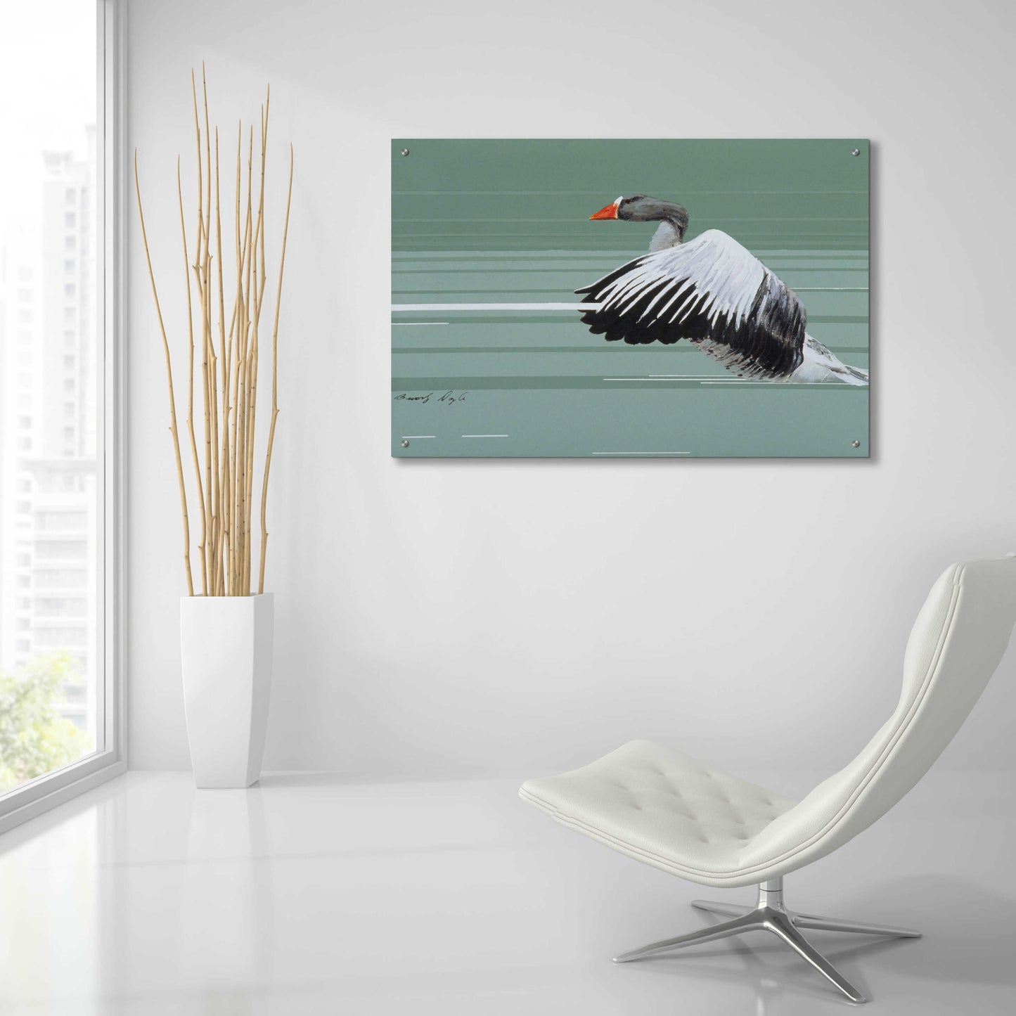 Epic Art 'Greylag' by Beverly Doyle, Acrylic Glass Wall Art,36x24