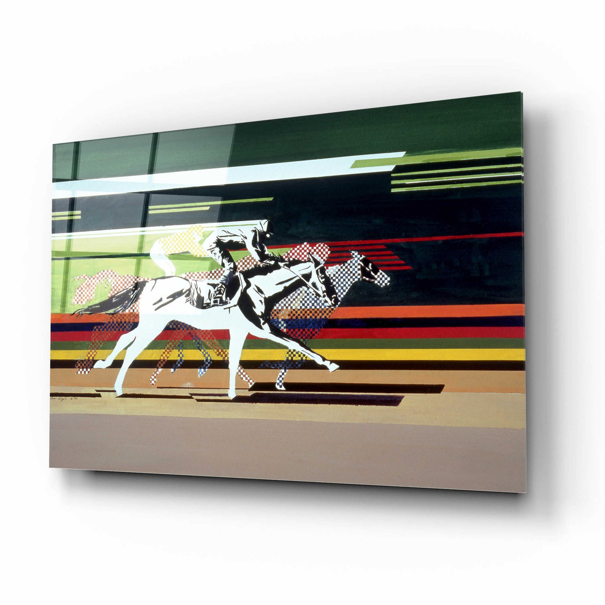 Epic Art 'Race Horses' by Beverly Doyle, Acrylic Glass Wall Art,16x12