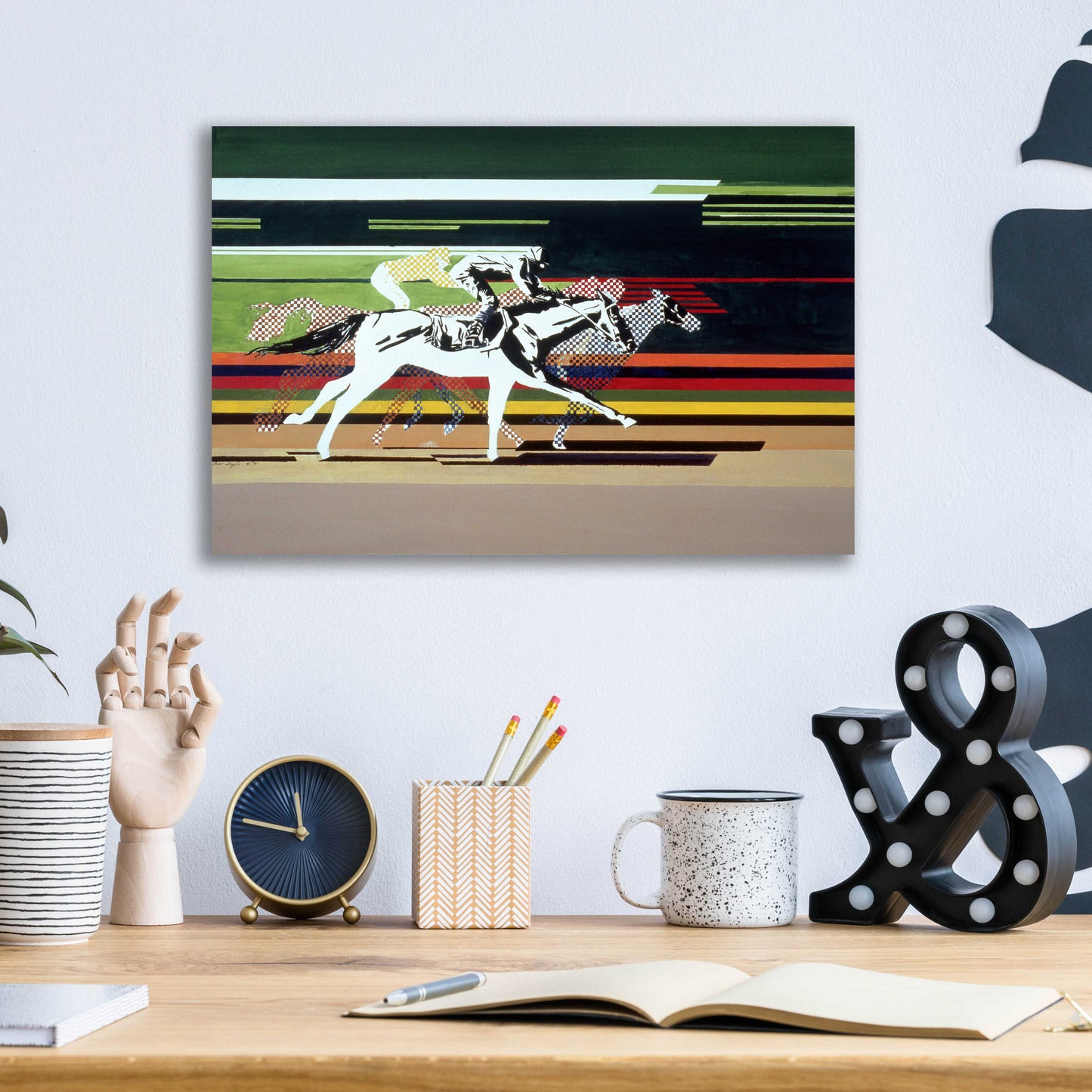 Epic Art 'Race Horses' by Beverly Doyle, Acrylic Glass Wall Art,16x12