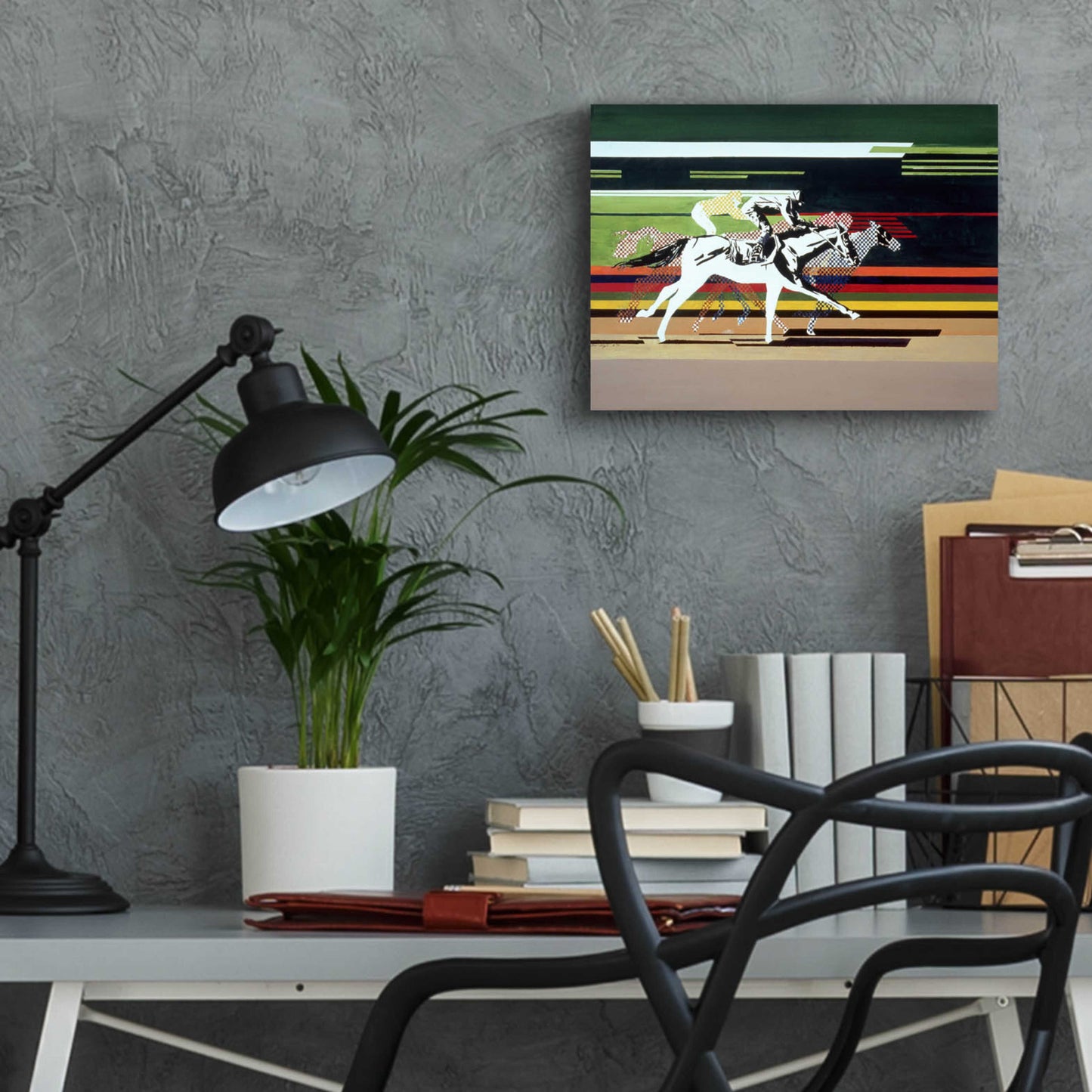 Epic Art 'Race Horses' by Beverly Doyle, Acrylic Glass Wall Art,16x12