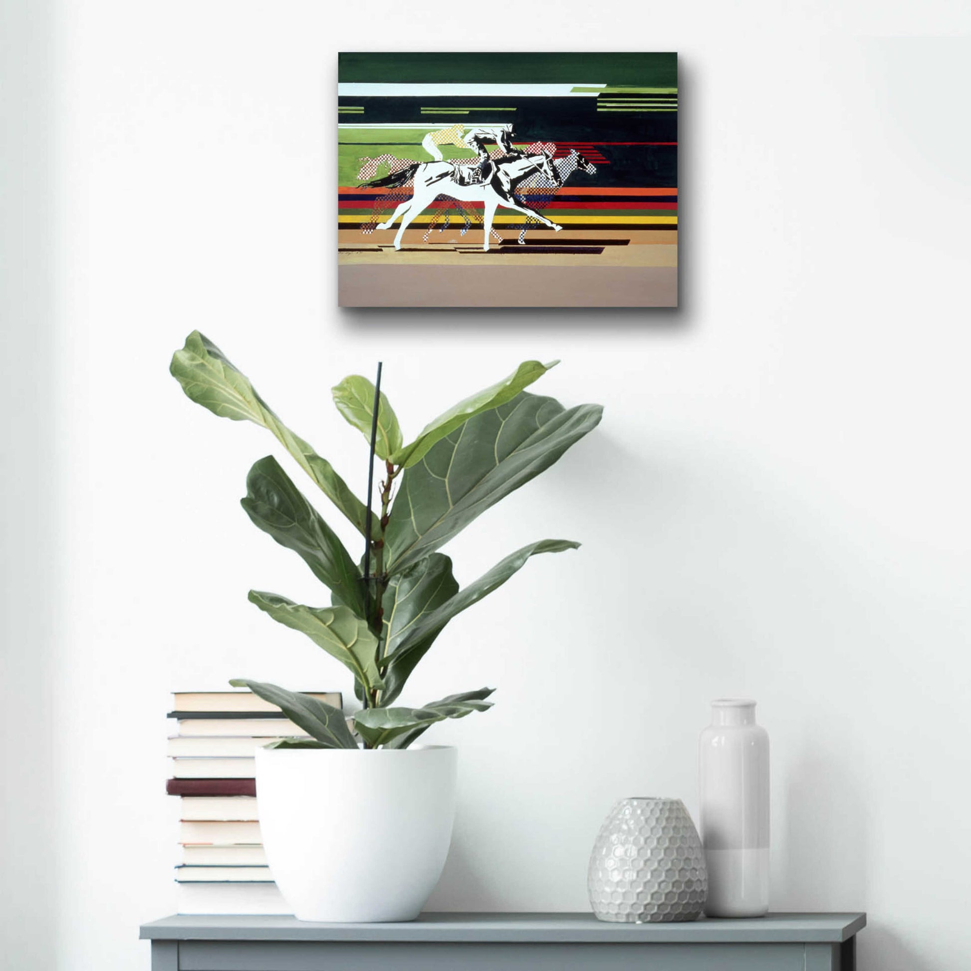 Epic Art 'Race Horses' by Beverly Doyle, Acrylic Glass Wall Art,16x12