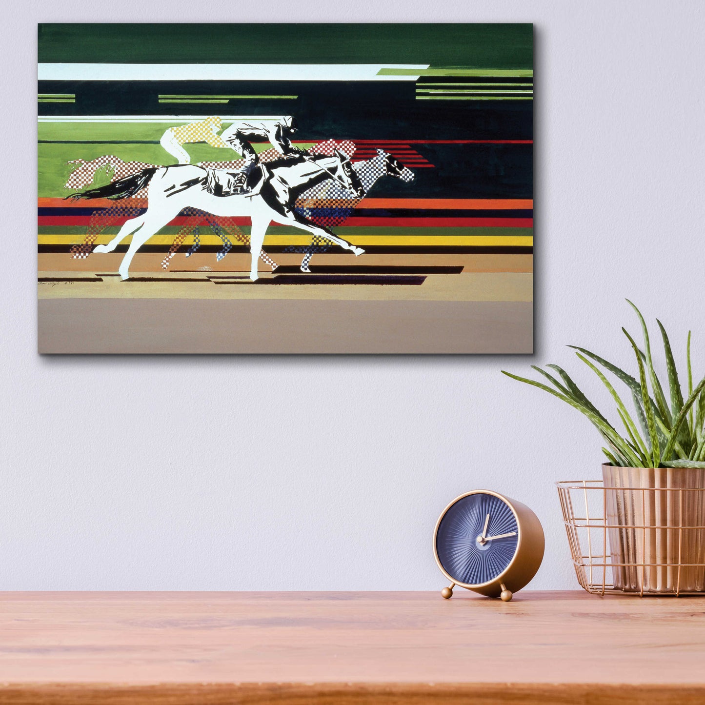 Epic Art 'Race Horses' by Beverly Doyle, Acrylic Glass Wall Art,16x12