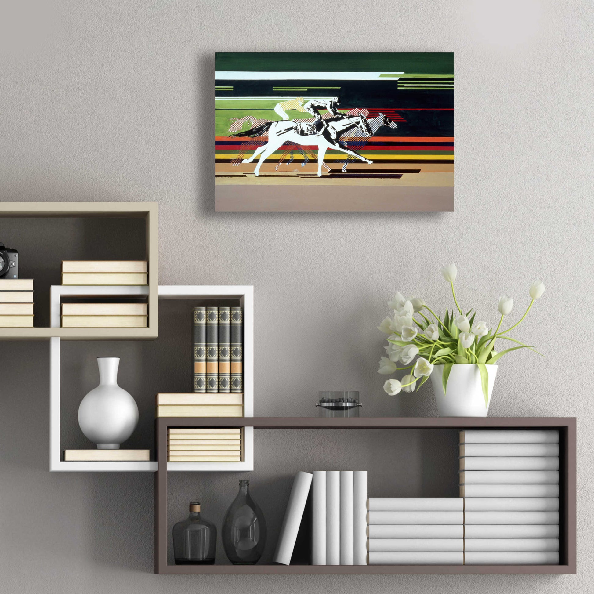 Epic Art 'Race Horses' by Beverly Doyle, Acrylic Glass Wall Art,24x16