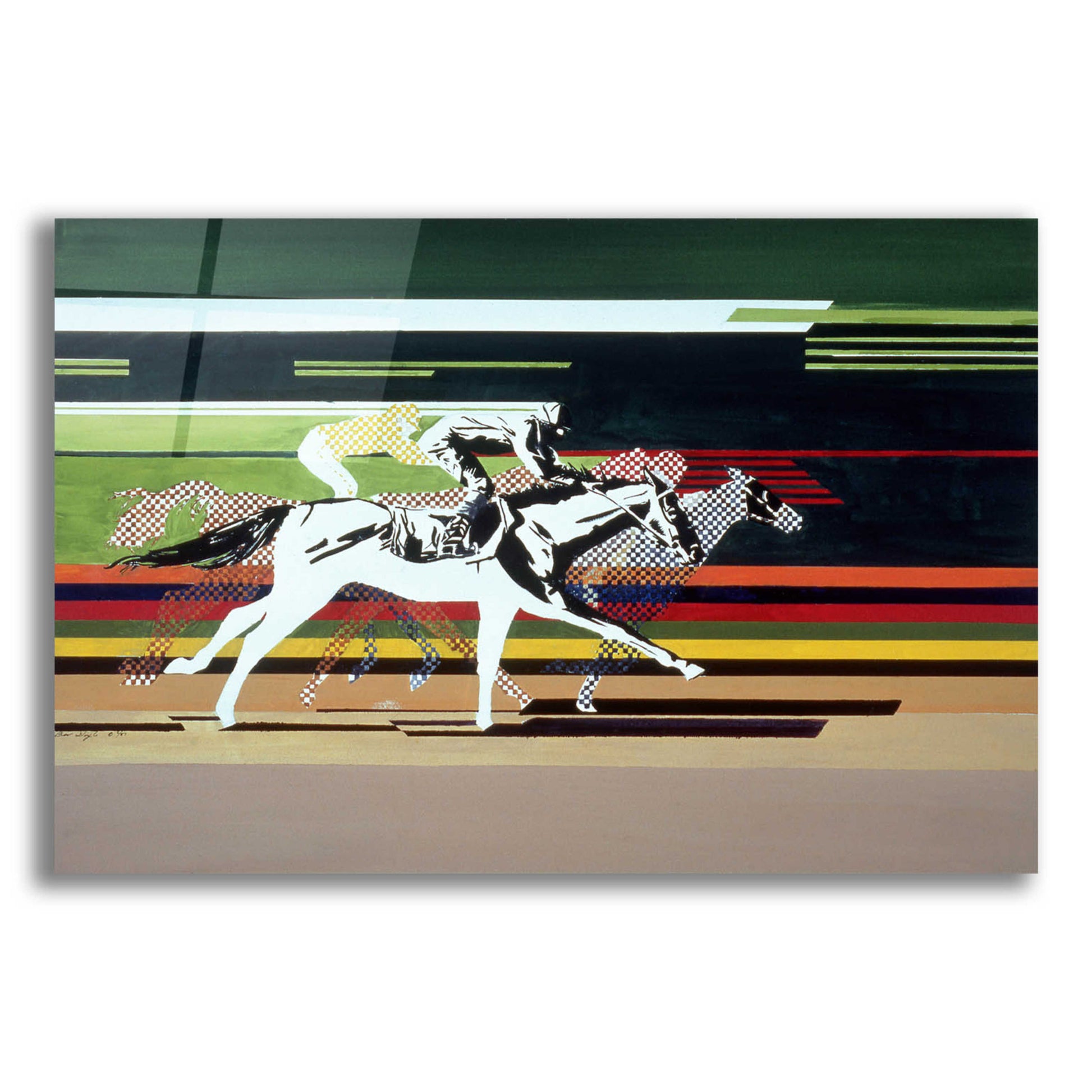 Epic Art 'Race Horses' by Beverly Doyle, Acrylic Glass Wall Art,24x16