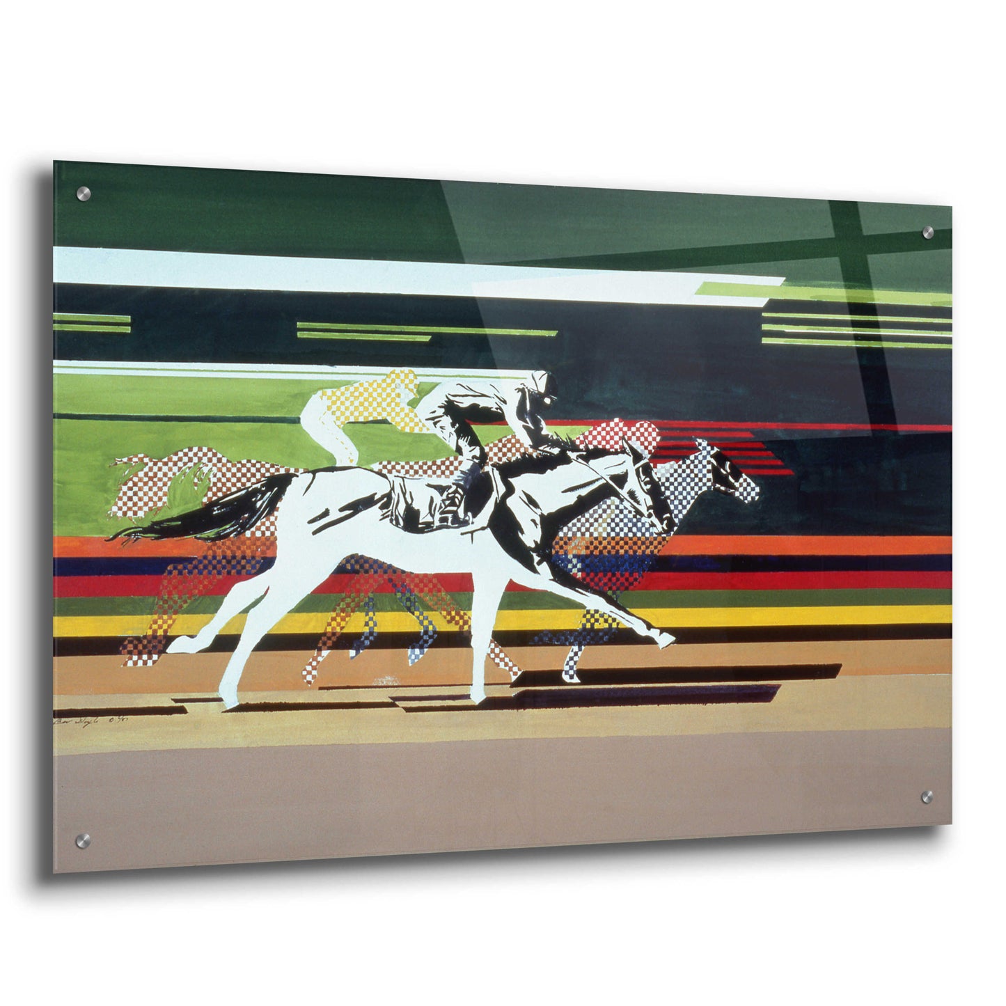 Epic Art 'Race Horses' by Beverly Doyle, Acrylic Glass Wall Art,36x24