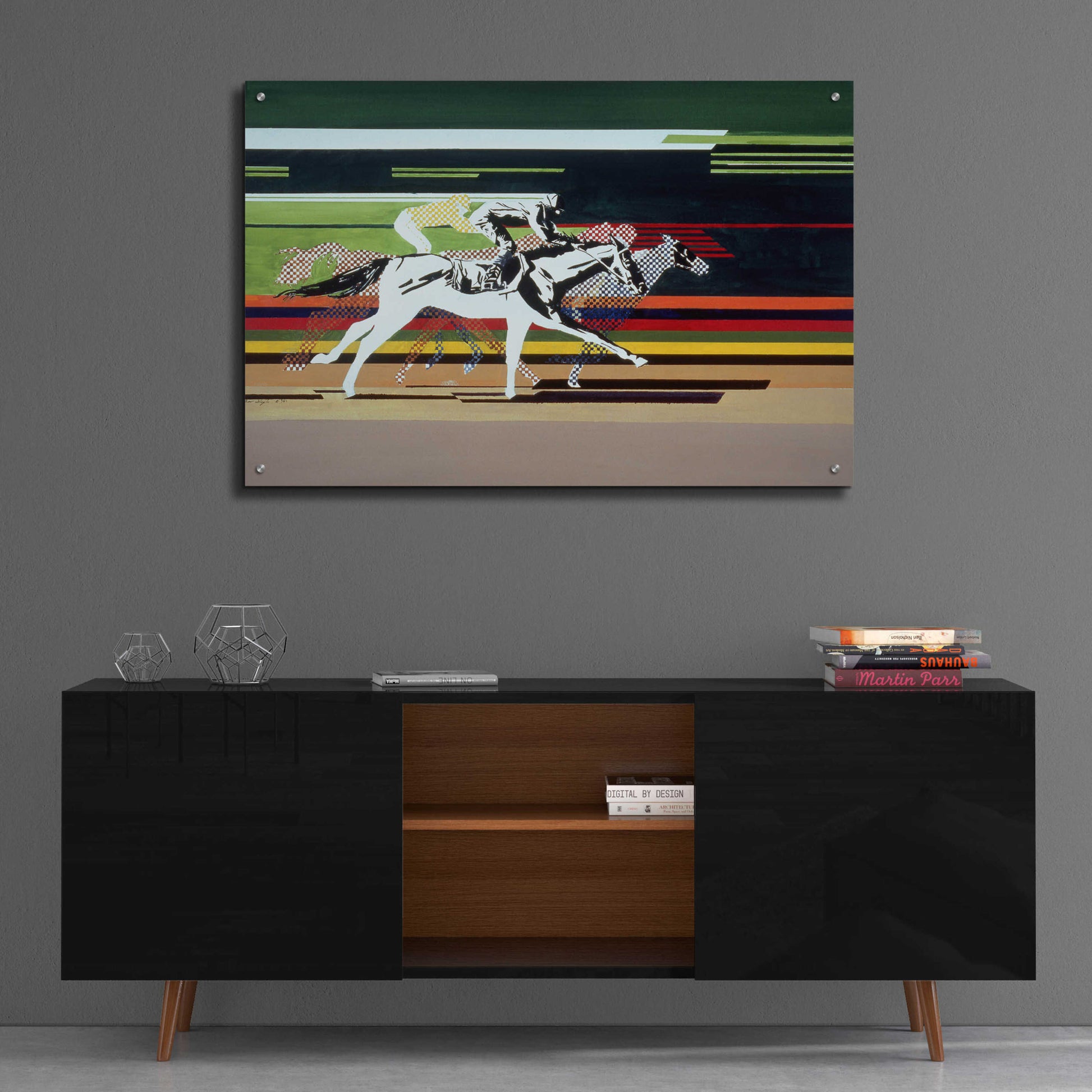 Epic Art 'Race Horses' by Beverly Doyle, Acrylic Glass Wall Art,36x24