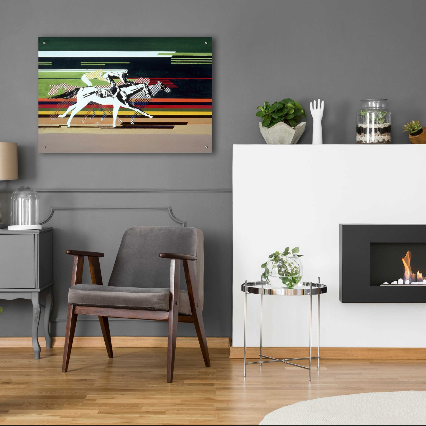 Epic Art 'Race Horses' by Beverly Doyle, Acrylic Glass Wall Art,36x24