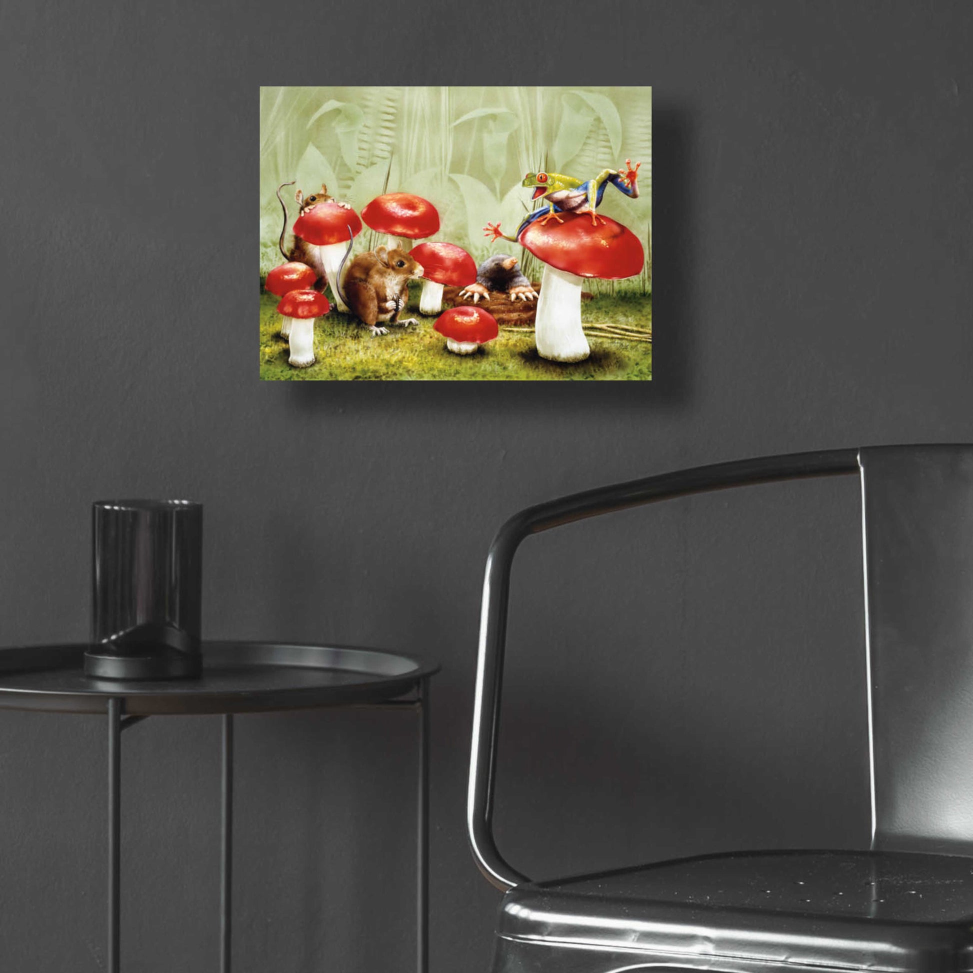 Epic Art 'Mushroom Meeting' by Beverly Doyle, Acrylic Glass Wall Art,16x12