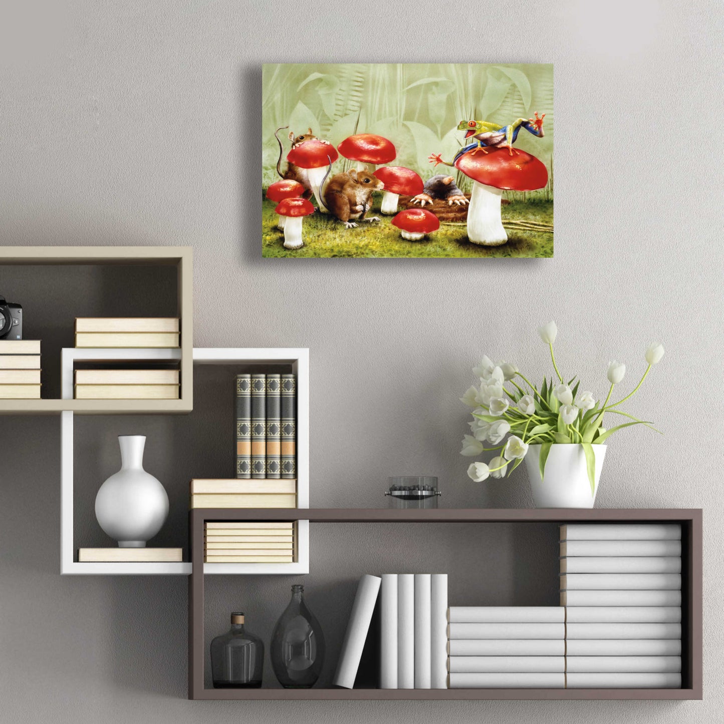 Epic Art 'Mushroom Meeting' by Beverly Doyle, Acrylic Glass Wall Art,24x16