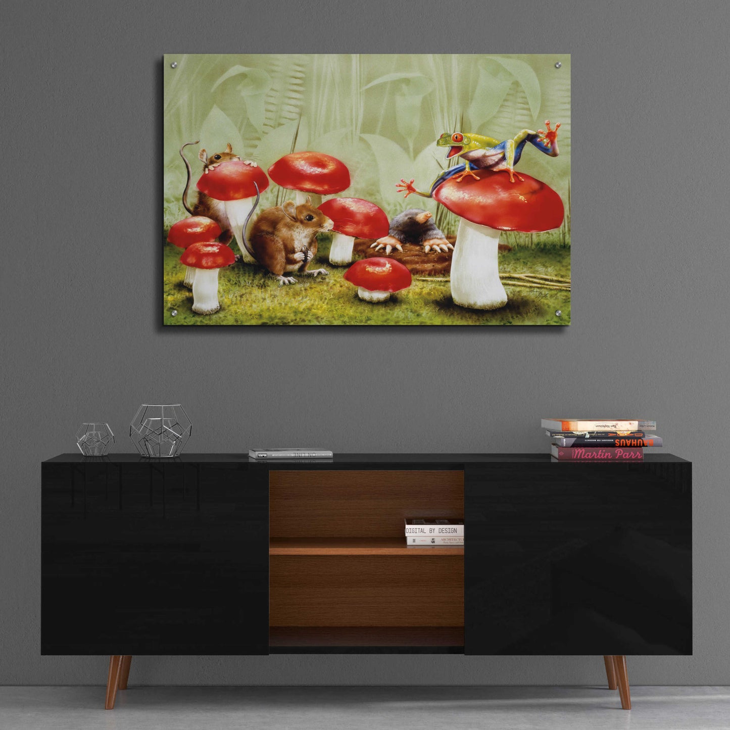 Epic Art 'Mushroom Meeting' by Beverly Doyle, Acrylic Glass Wall Art,36x24