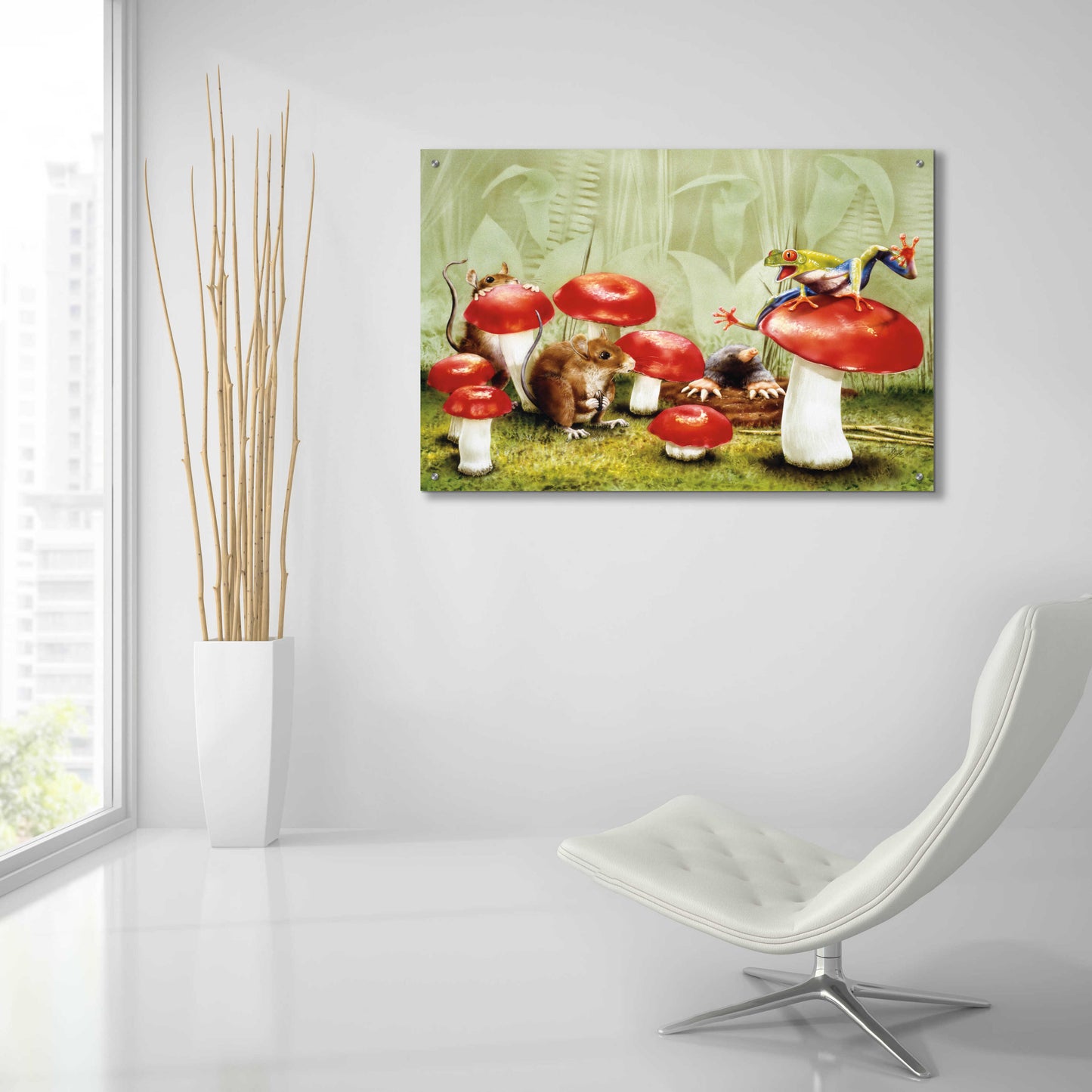 Epic Art 'Mushroom Meeting' by Beverly Doyle, Acrylic Glass Wall Art,36x24