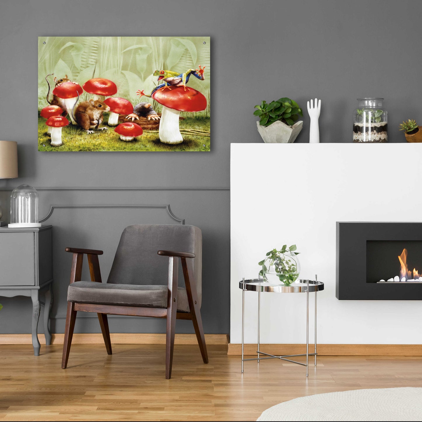 Epic Art 'Mushroom Meeting' by Beverly Doyle, Acrylic Glass Wall Art,36x24