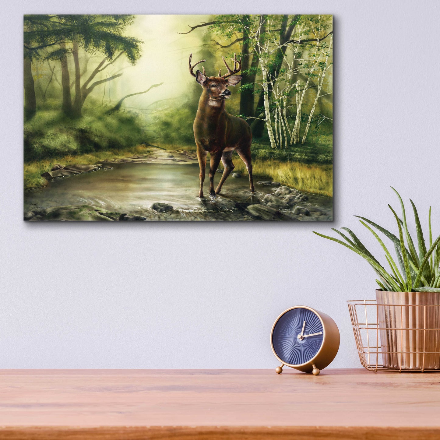 Epic Art 'Deer' by Beverly Doyle, Acrylic Glass Wall Art,16x12