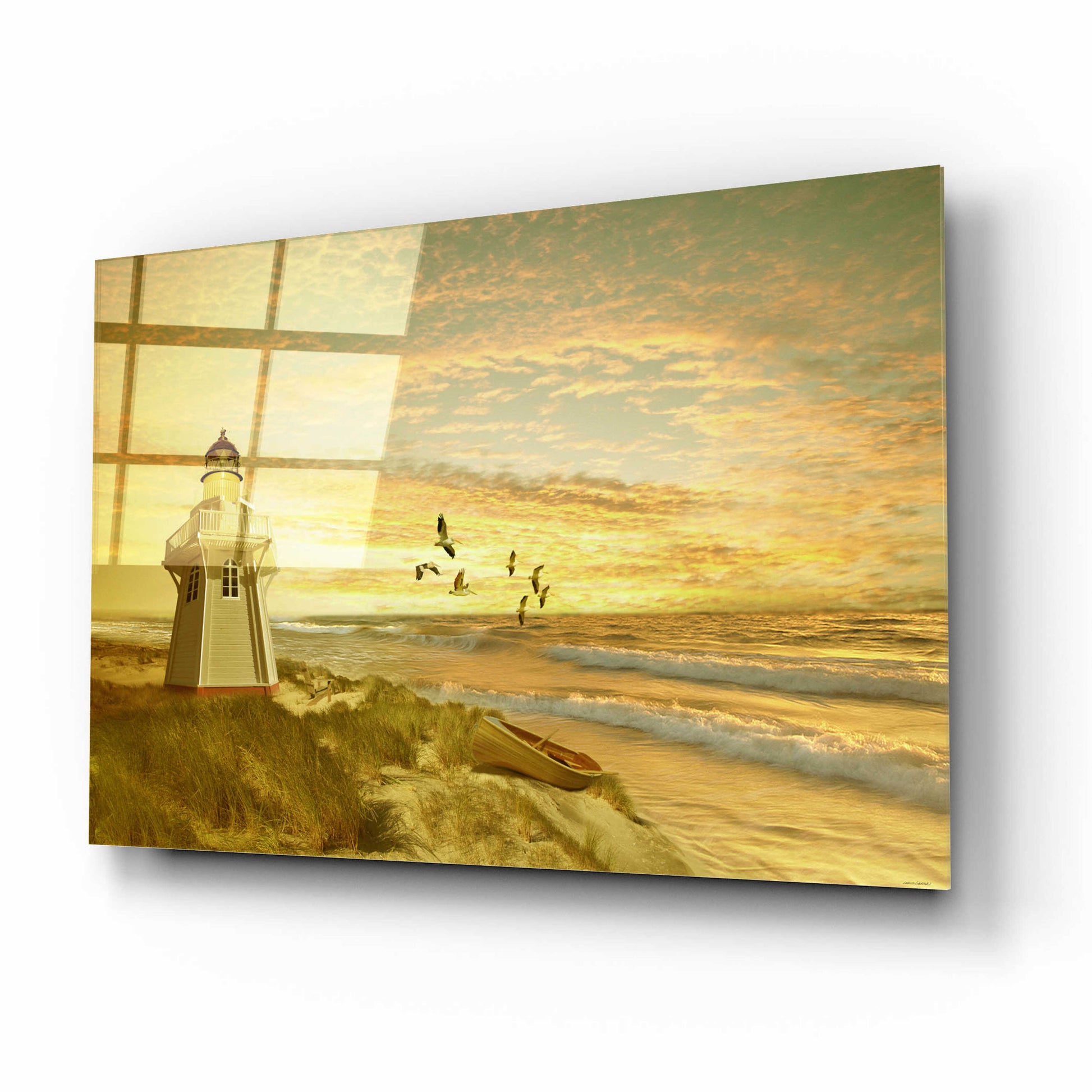 Epic Art 'Pacific Sunset 6' by Carlos Casamayor, Acrylic Glass Wall Art,16x12