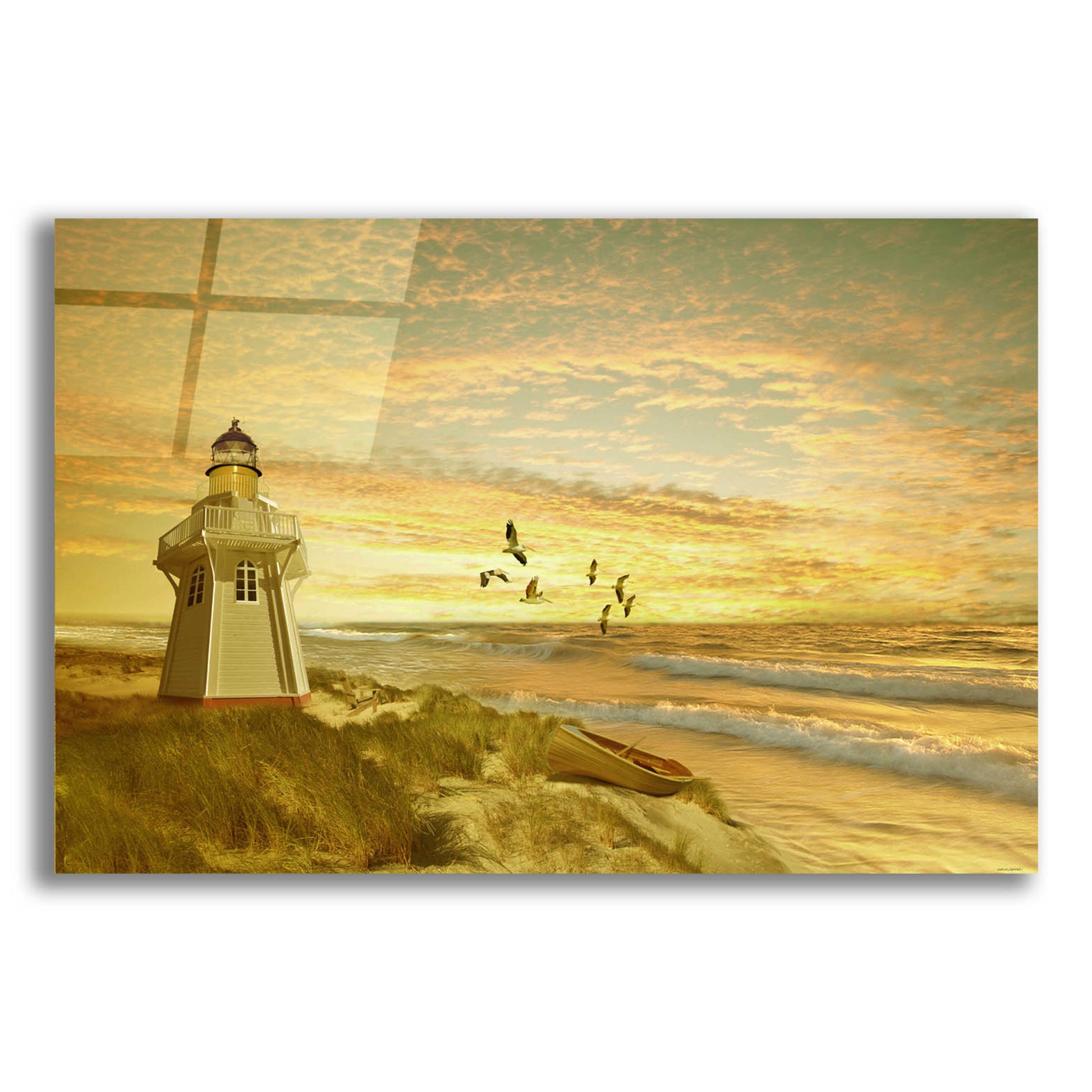 Epic Art 'Pacific Sunset 6' by Carlos Casamayor, Acrylic Glass Wall Art,24x16