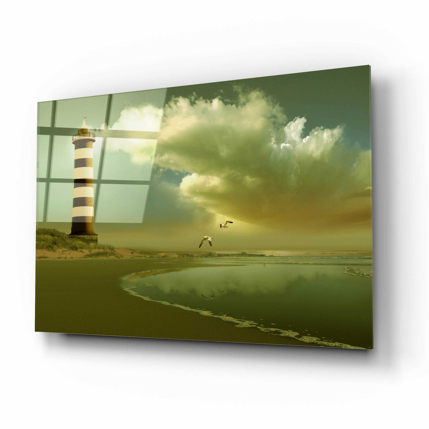 Epic Art 'Pacific Sunset 7' by Carlos Casamayor, Acrylic Glass Wall Art,16x12