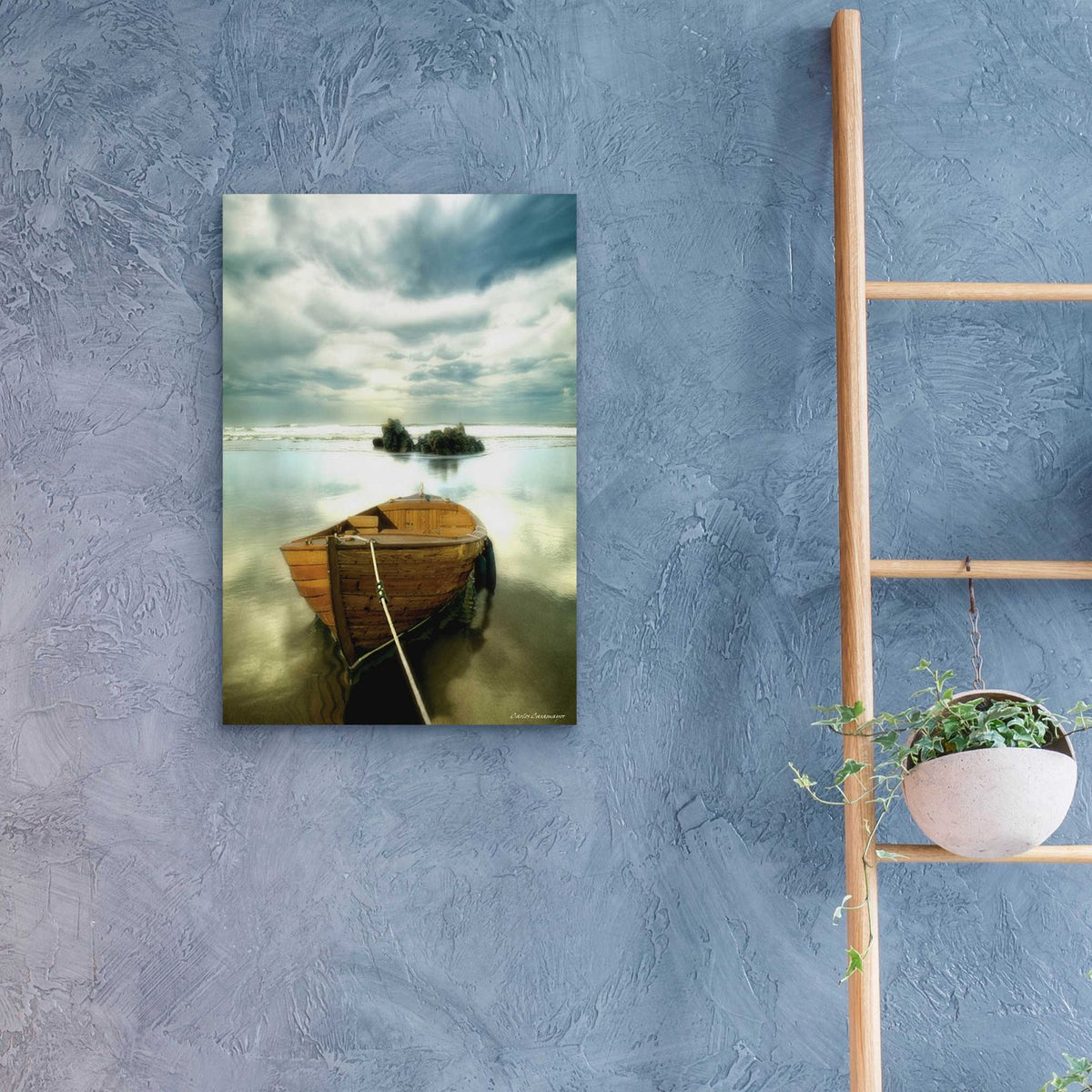 The Old Boat by Carlos Casamayor - 16x24 acrylic wall art in a room