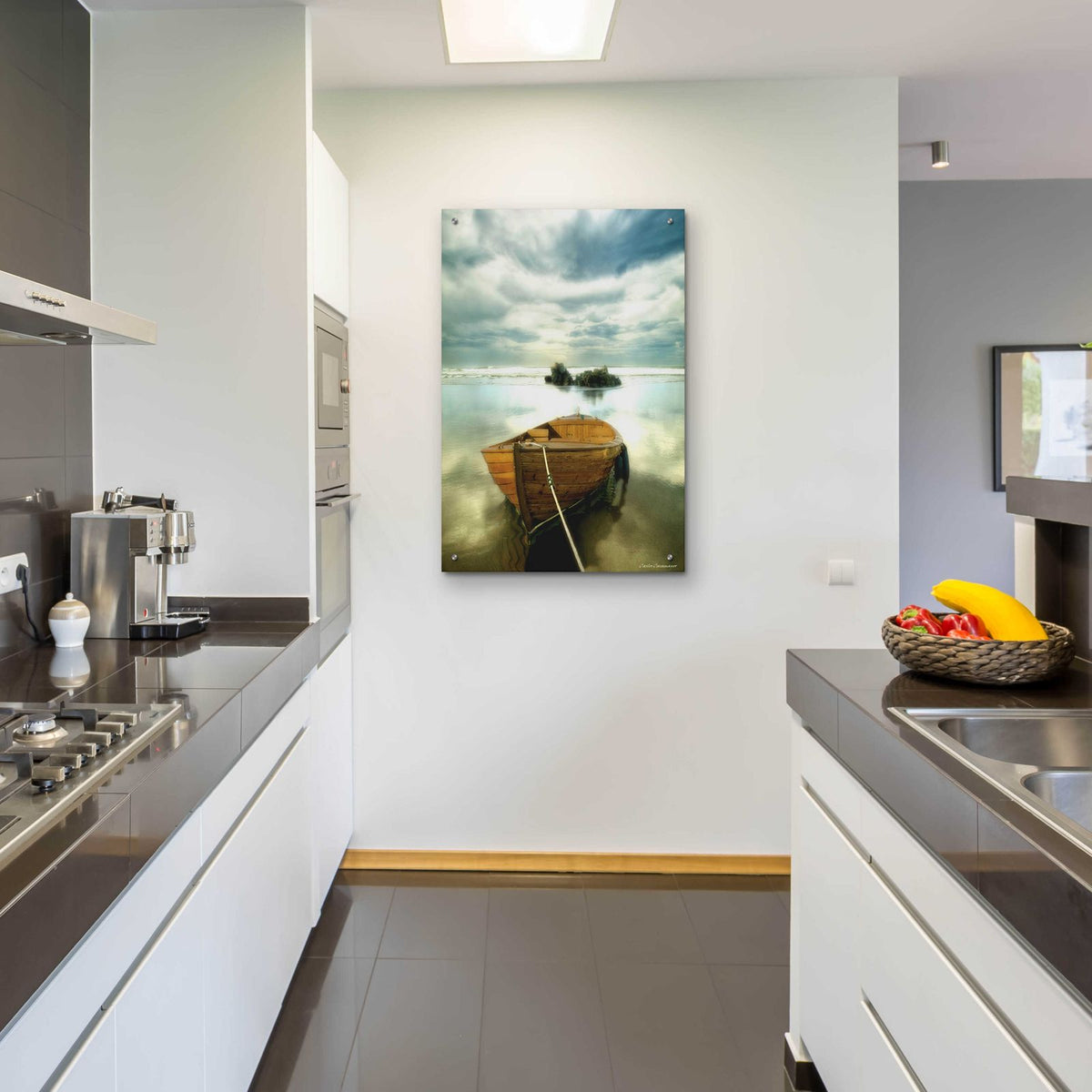 The Old Boat by Carlos Casamayor - 24x36 acrylic wall art in a room