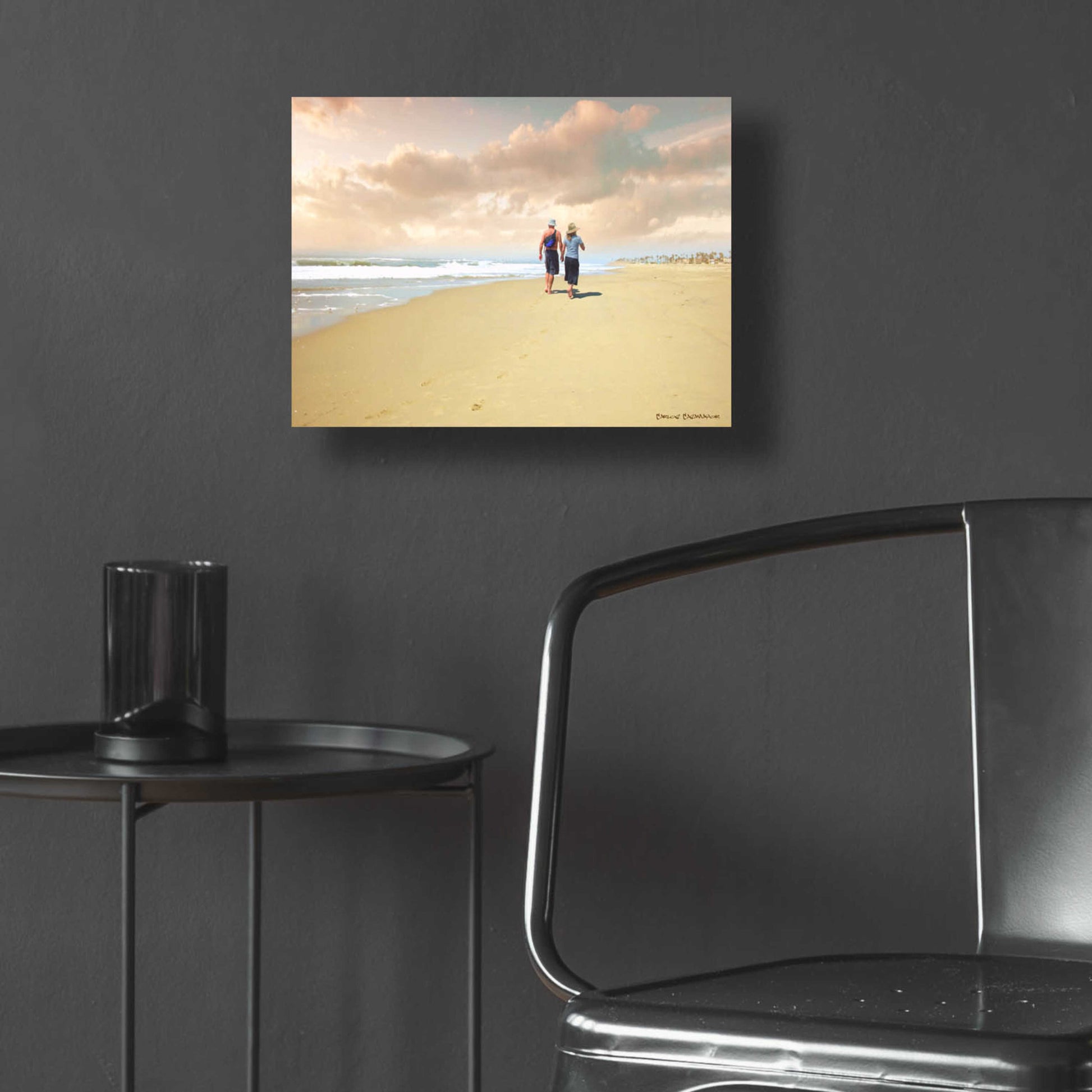 Epic Art 'Beach Walk' by Carlos Casamayor, Acrylic Glass Wall Art,16x12