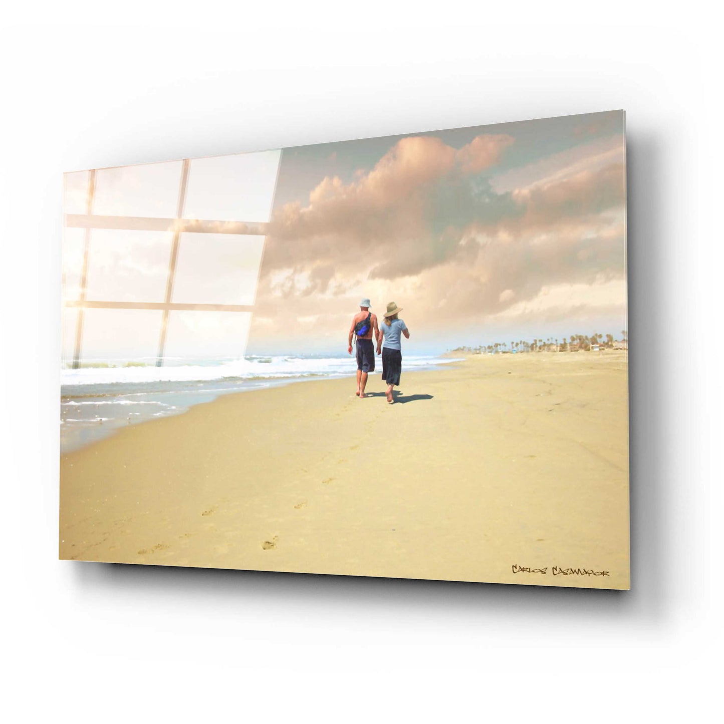 Epic Art 'Beach Walk' by Carlos Casamayor, Acrylic Glass Wall Art,24x16