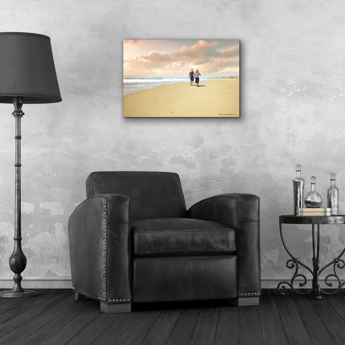 Epic Art 'Beach Walk' by Carlos Casamayor, Acrylic Glass Wall Art,24x16