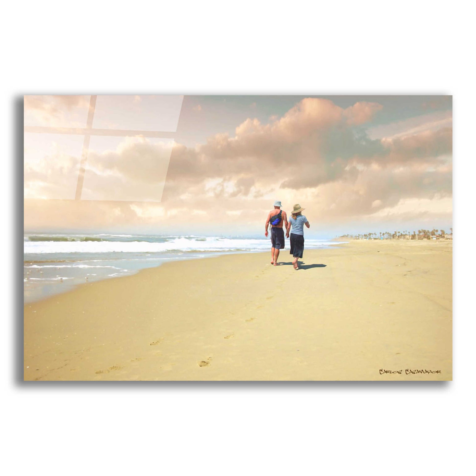 Epic Art 'Beach Walk' by Carlos Casamayor, Acrylic Glass Wall Art,24x16