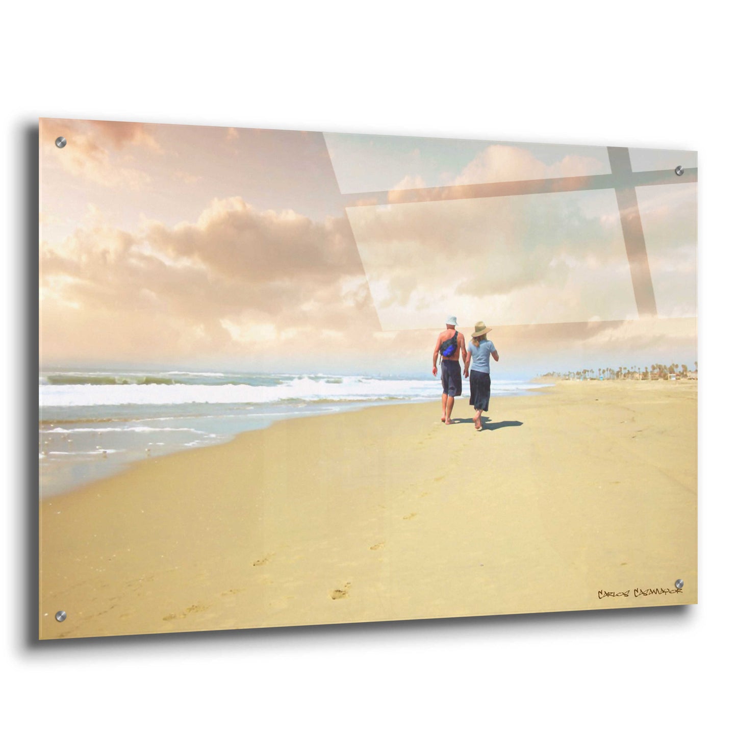 Epic Art 'Beach Walk' by Carlos Casamayor, Acrylic Glass Wall Art,36x24