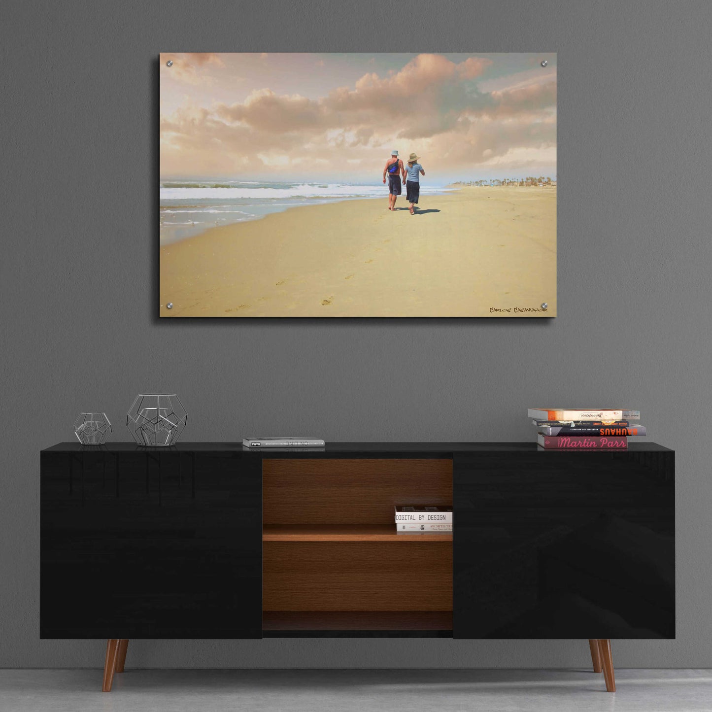 Epic Art 'Beach Walk' by Carlos Casamayor, Acrylic Glass Wall Art,36x24