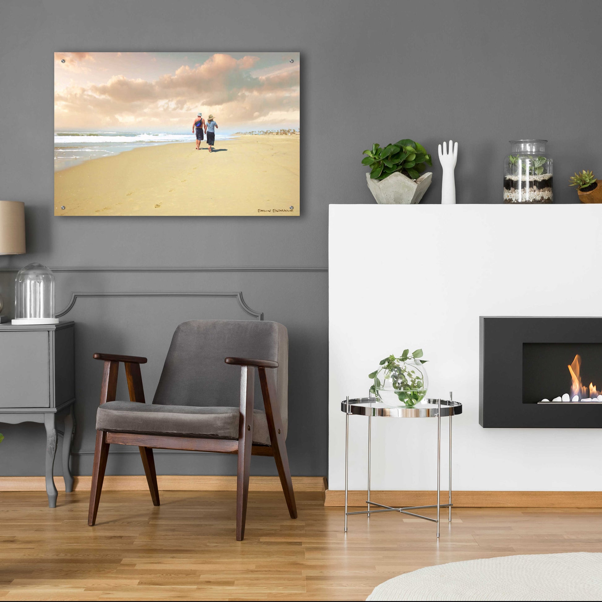 Epic Art 'Beach Walk' by Carlos Casamayor, Acrylic Glass Wall Art,36x24