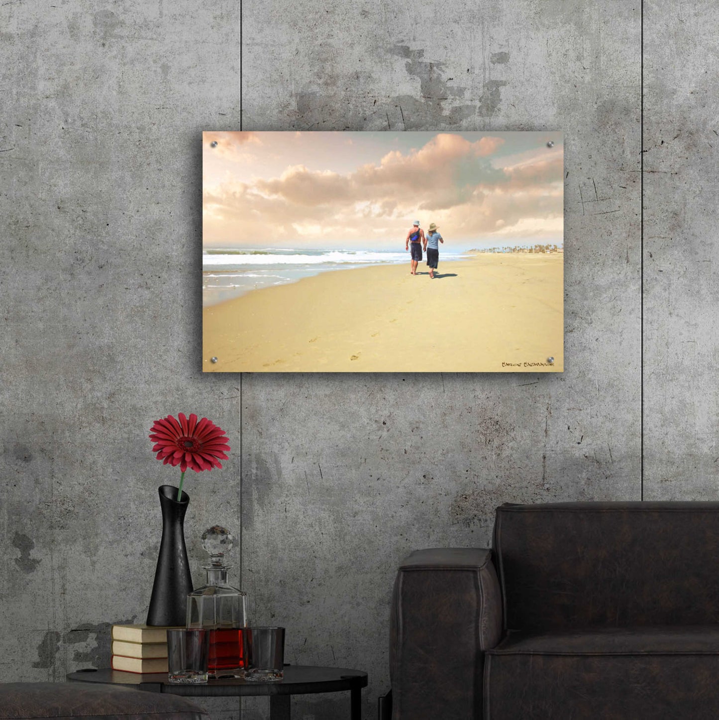 Epic Art 'Beach Walk' by Carlos Casamayor, Acrylic Glass Wall Art,36x24