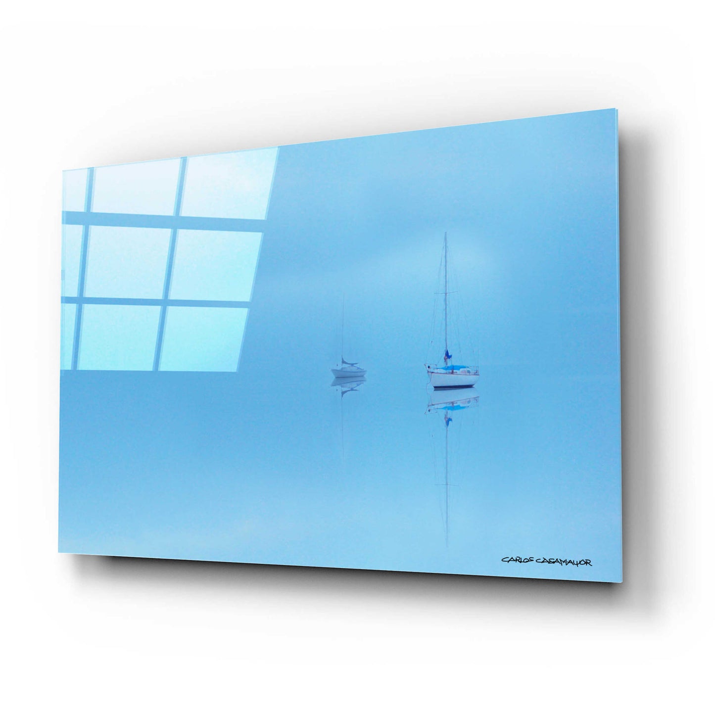 Epic Art 'Calm in Blue' by Carlos Casamayor, Acrylic Glass Wall Art,24x16