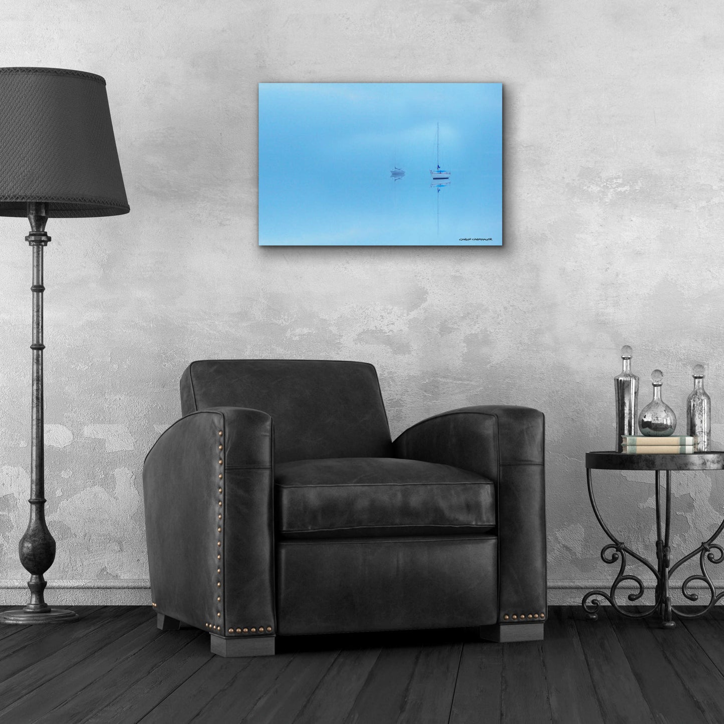 Epic Art 'Calm in Blue' by Carlos Casamayor, Acrylic Glass Wall Art,24x16