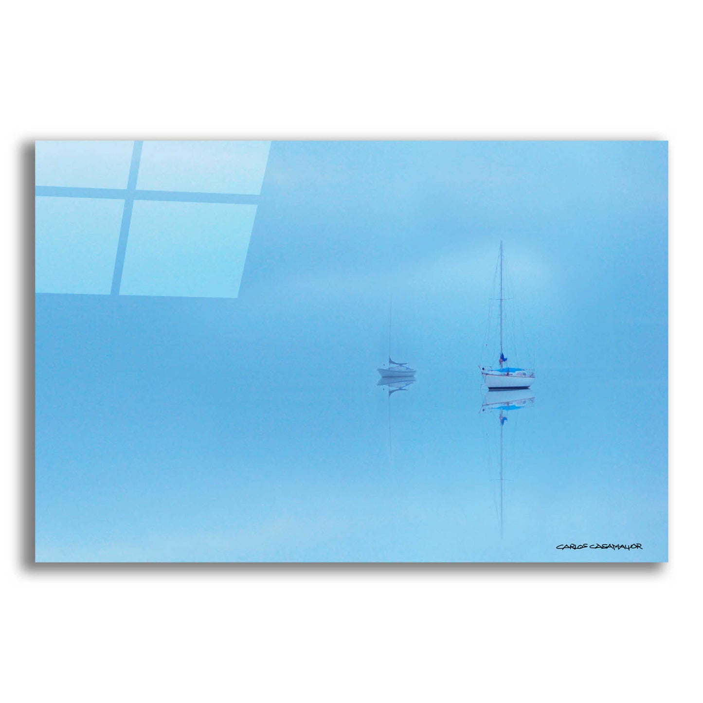 Epic Art 'Calm in Blue' by Carlos Casamayor, Acrylic Glass Wall Art,24x16