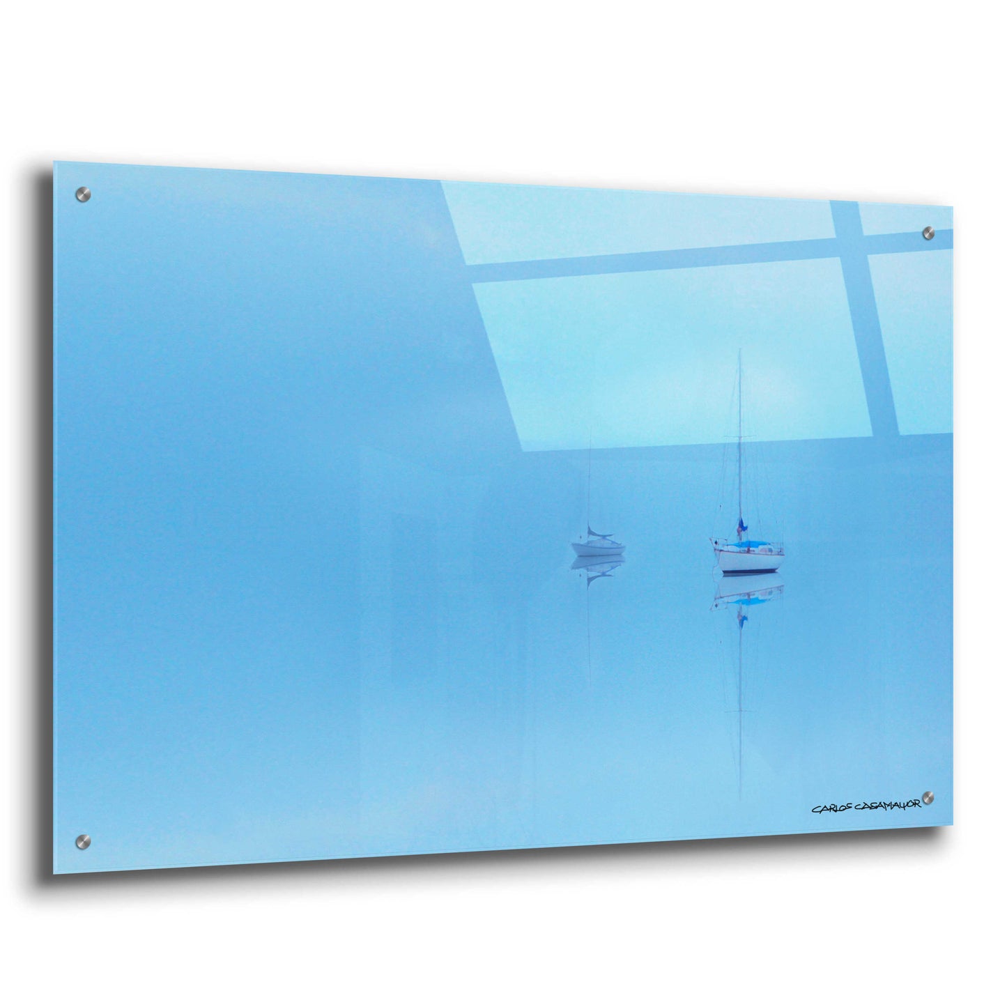 Epic Art 'Calm in Blue' by Carlos Casamayor, Acrylic Glass Wall Art,36x24