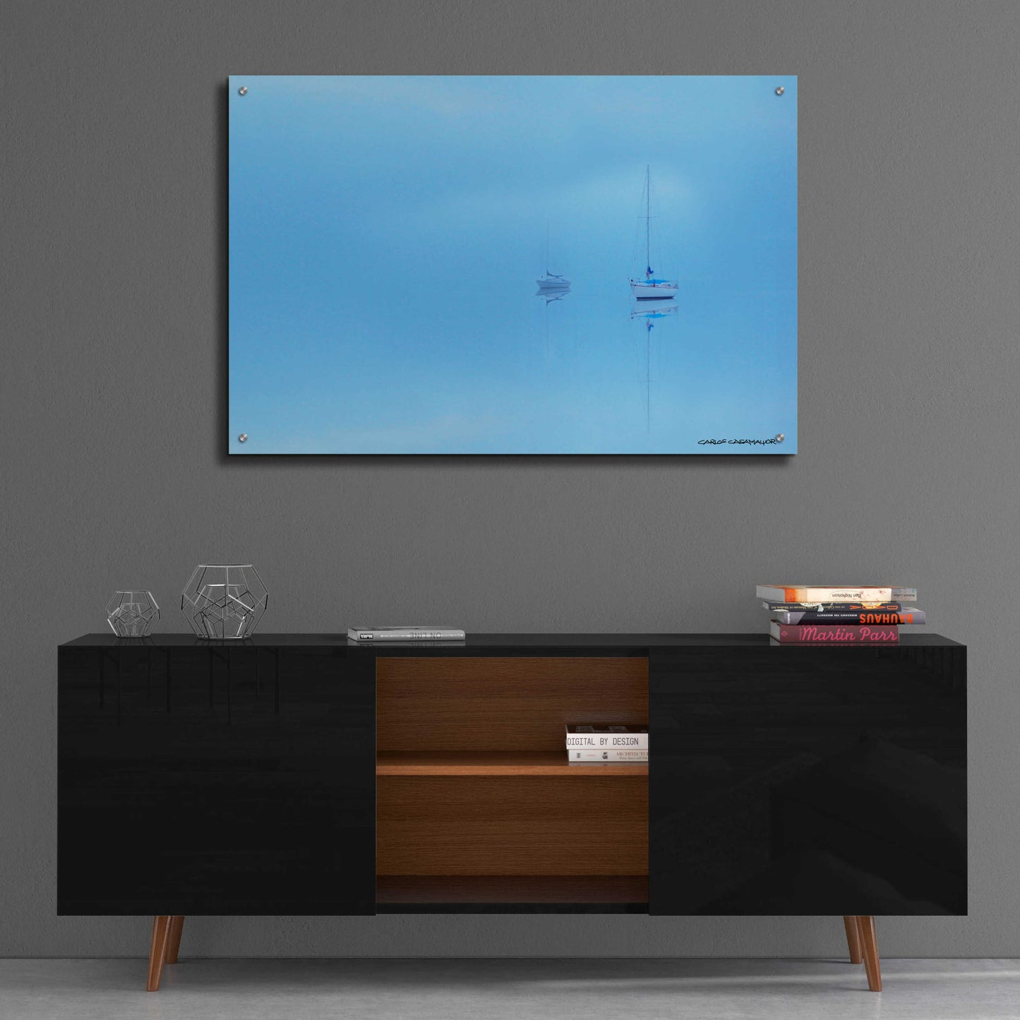 Epic Art 'Calm in Blue' by Carlos Casamayor, Acrylic Glass Wall Art,36x24