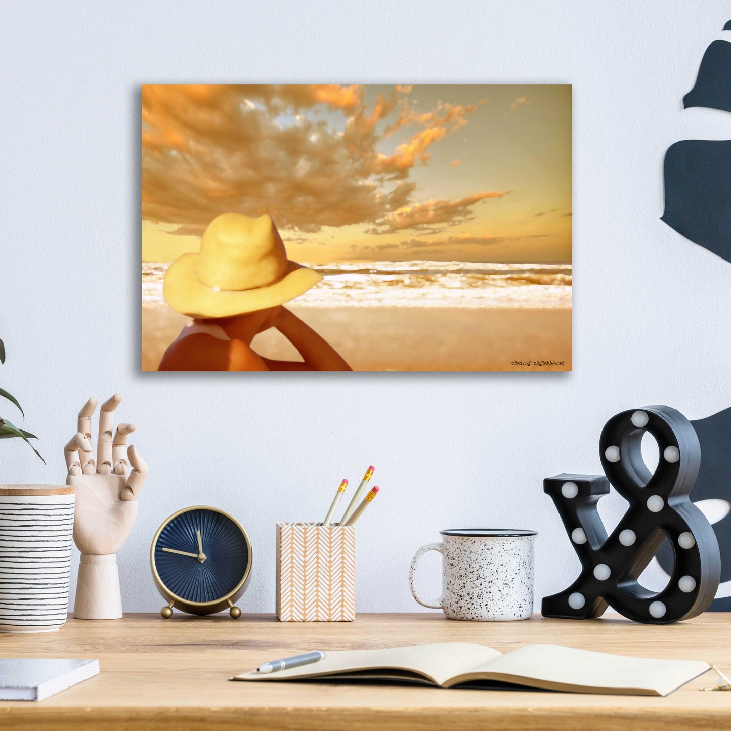 Epic Art 'Memories on the Beach 1' by Carlos Casamayor, Acrylic Glass Wall Art,16x12