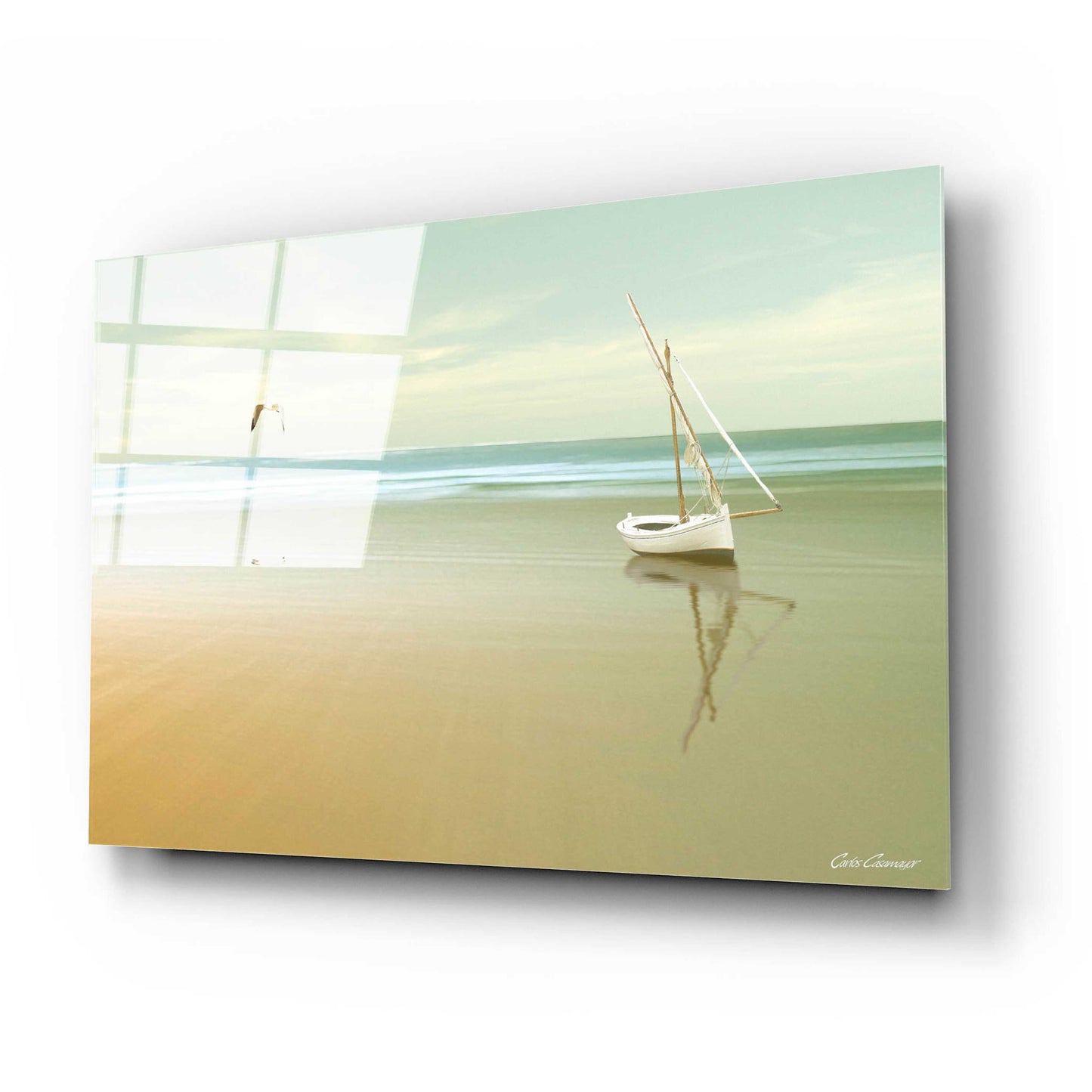 Epic Art 'Soft Sunrise on the Beach 1' by Carlos Casamayor, Acrylic Glass Wall Art,24x16