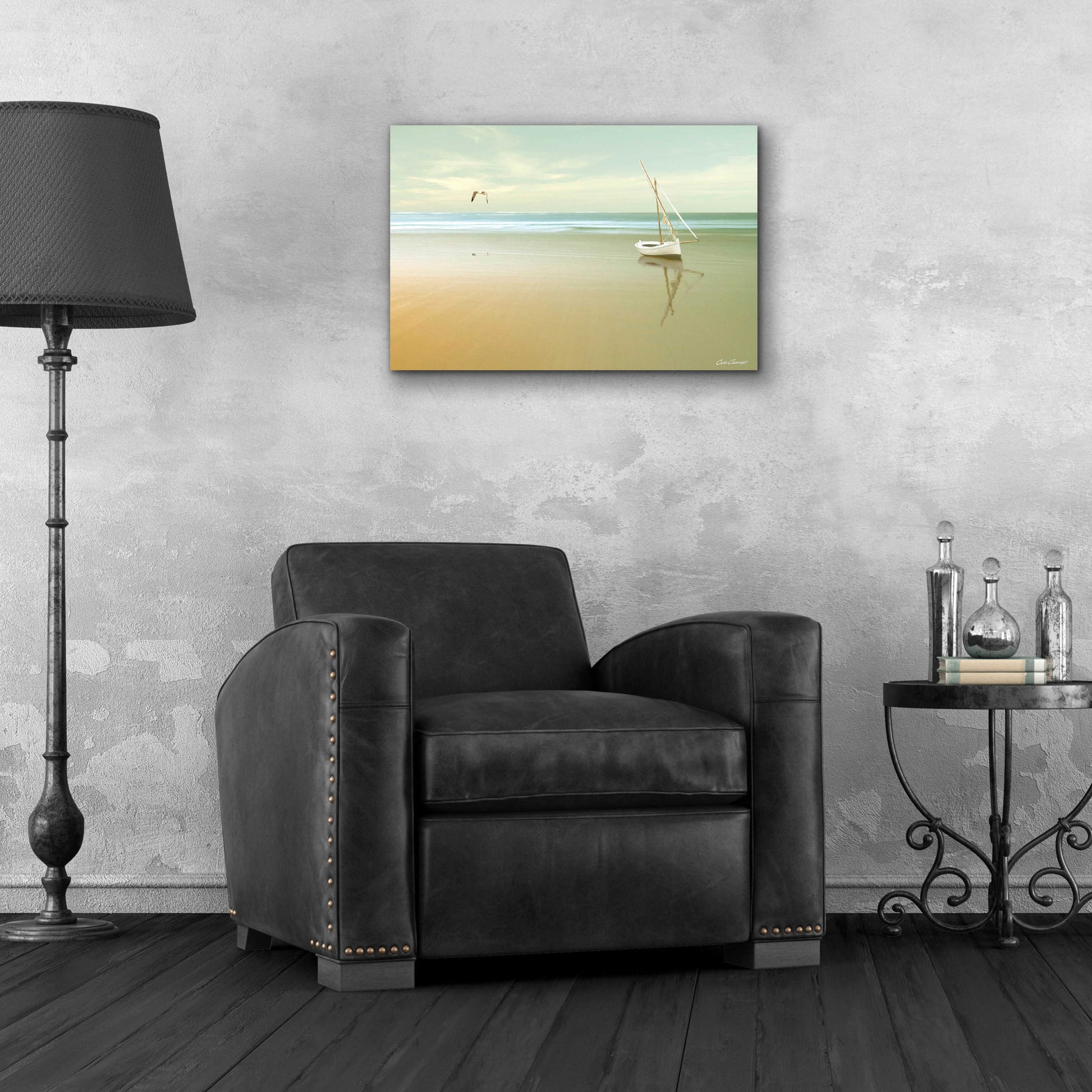 Epic Art 'Soft Sunrise on the Beach 1' by Carlos Casamayor, Acrylic Glass Wall Art,24x16